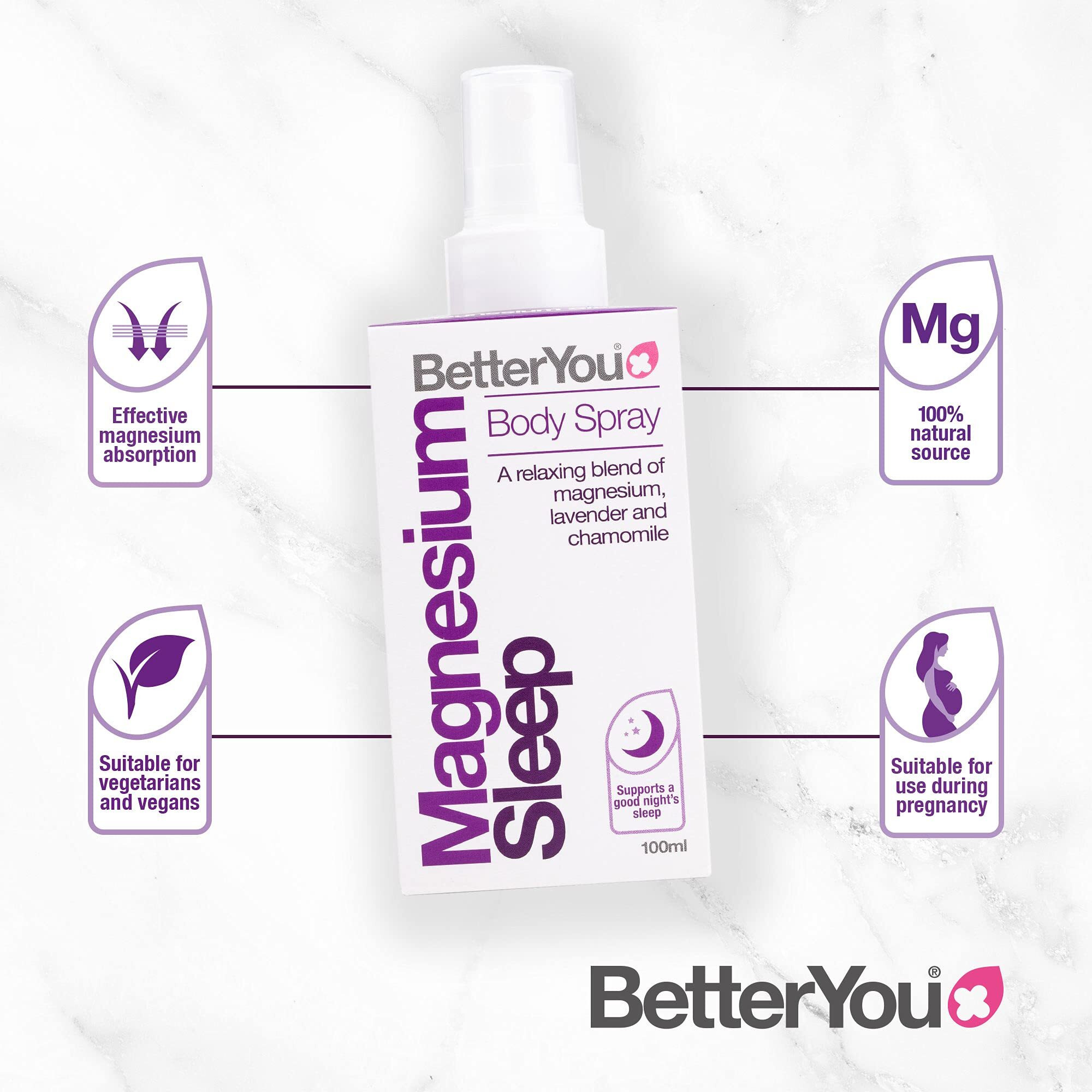Magnesium Sleep Body Spray by BetterYou for Unisex - 3.38 oz Body Spray