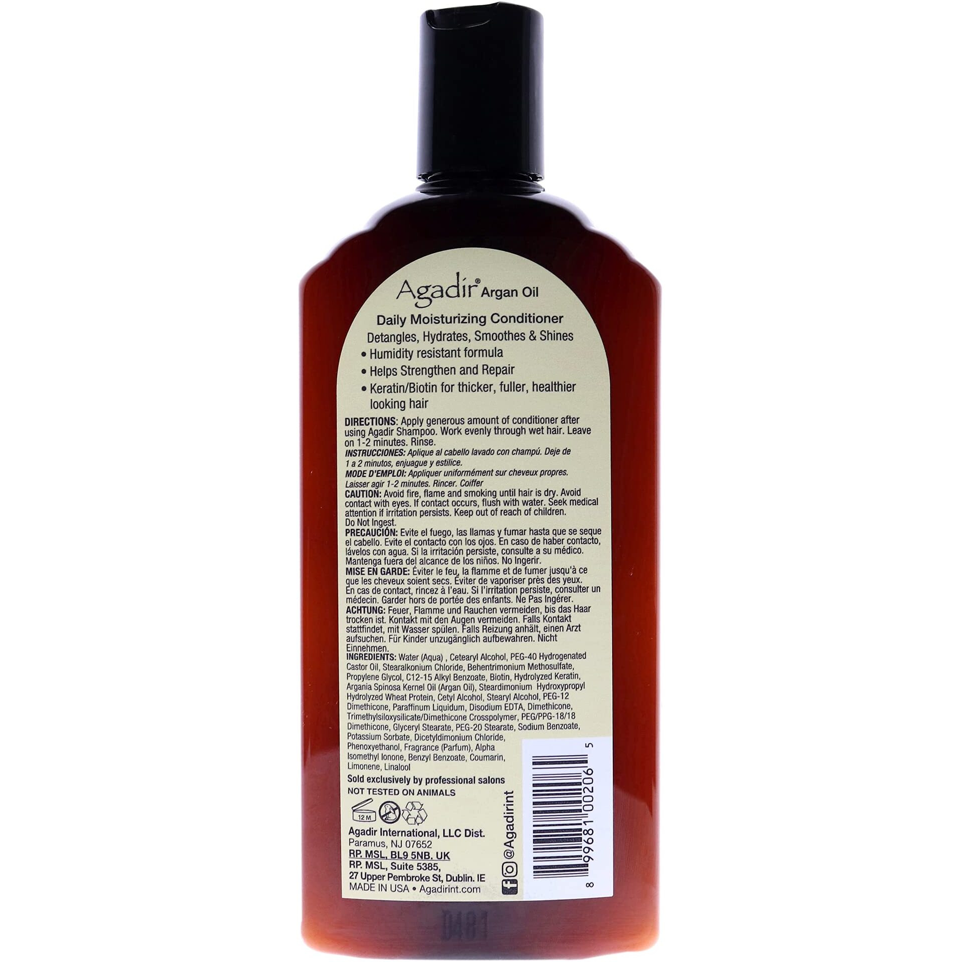 Argan Oil Daily Moisturizing Conditioner by Agadir for Unisex - 12.4 oz Conditioner