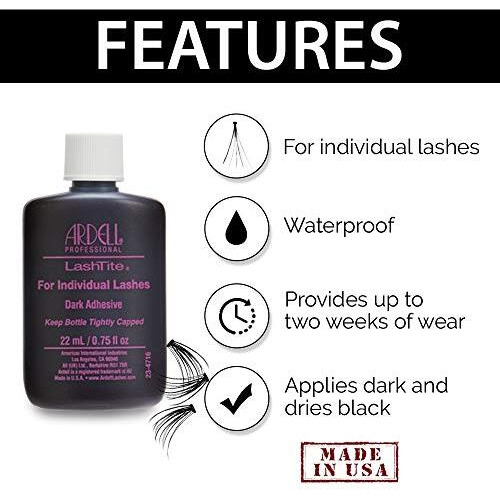 Ardell LashTite Lash Adhesive Dark for Individual Lashes, 0.75 oz