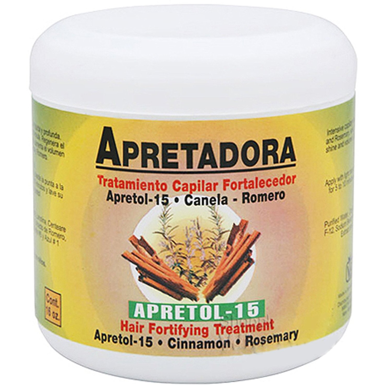 Apretadora Alopecil Apretadora Fortifying Capillar Treatment With Apretol Cinnamon 16 Ounce, 16 Ounces