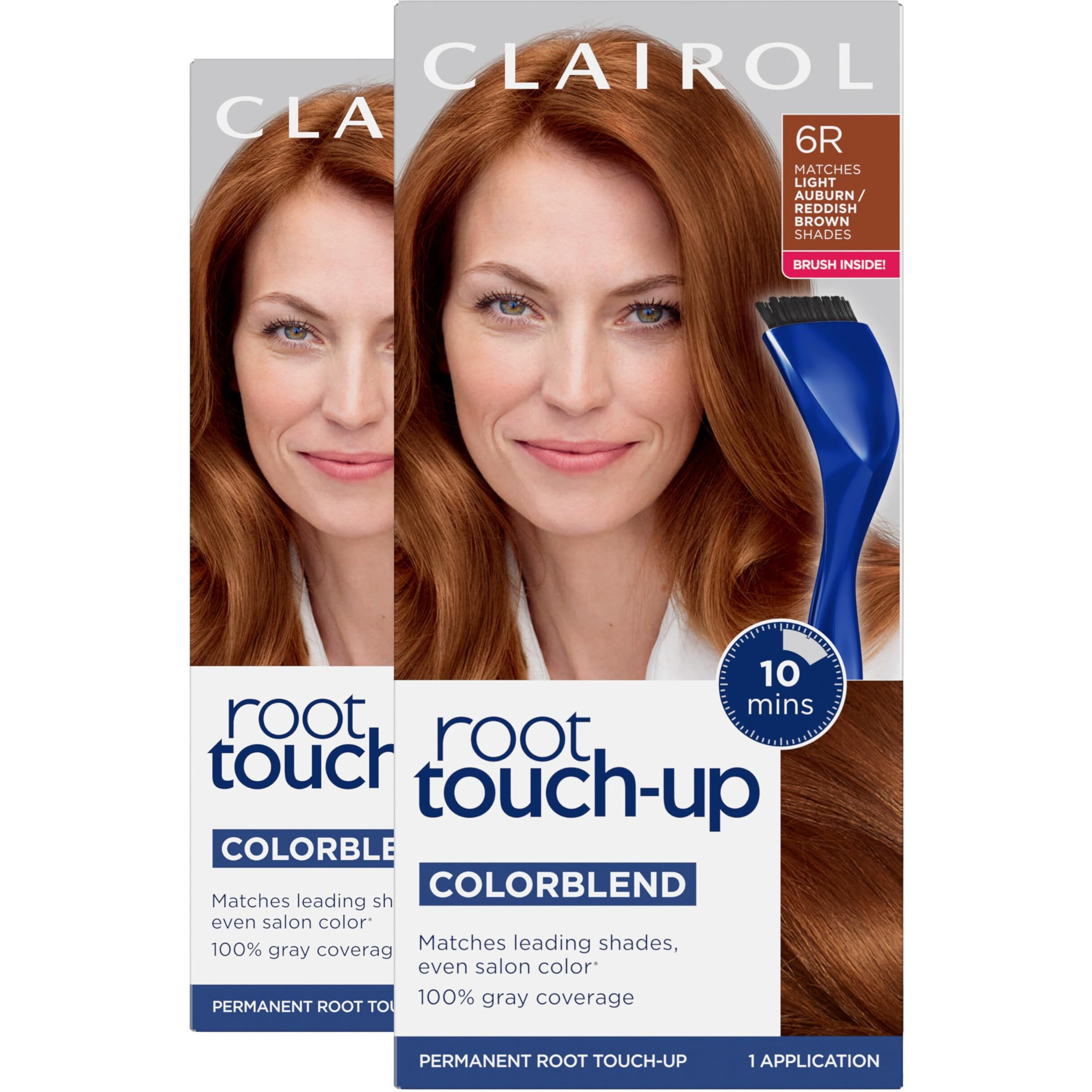 Clairol Root Touch-Up by Nice'n Easy Permanent Hair Dye, 6R Light Auburn/Reddish Brown Hair Color, Pack of 2