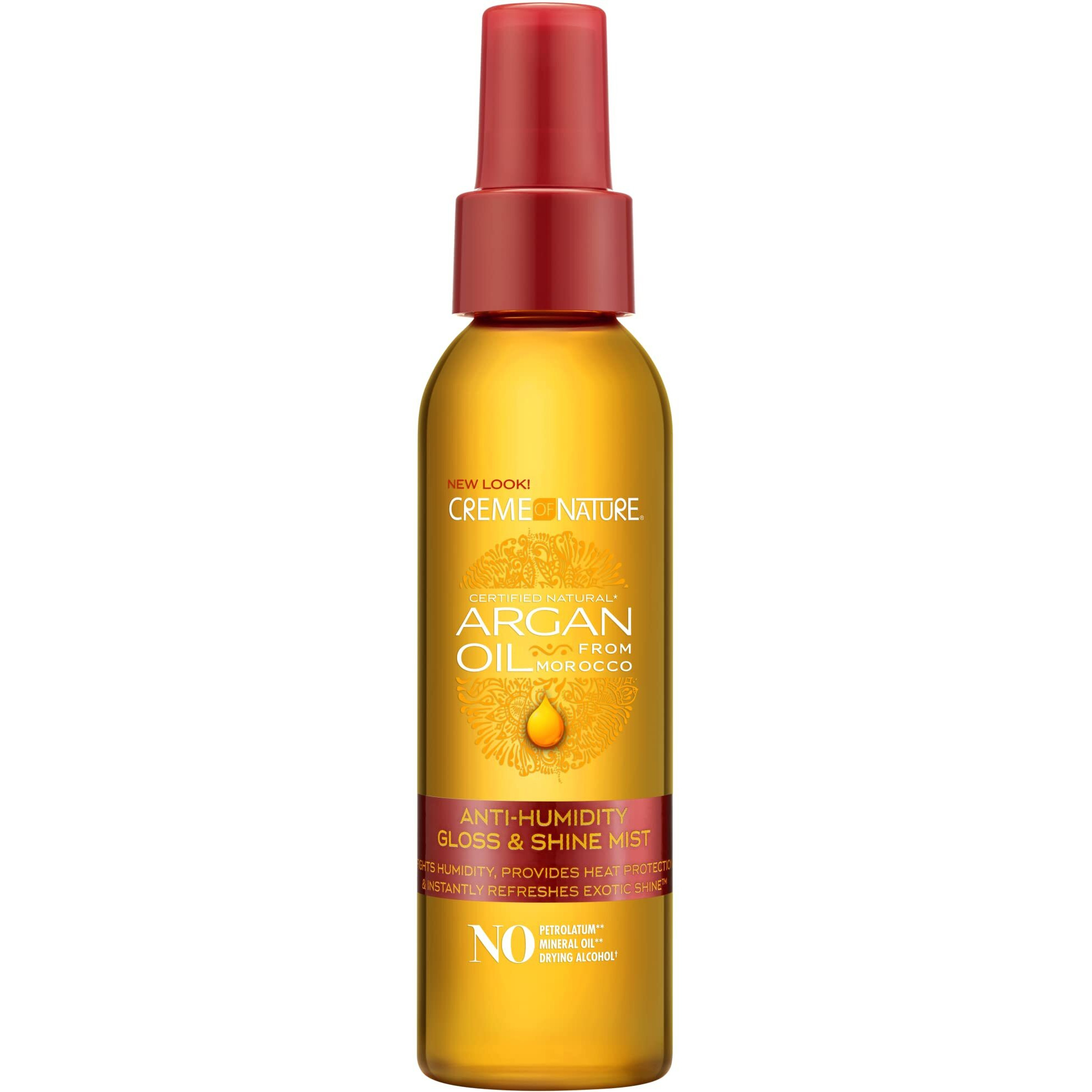Creme Of Nature, Argan Oil Anti Humidity Gloss & Shine Mist, Argan Oil Of Morocco, Provides Heat Protection, 4 Fl Oz