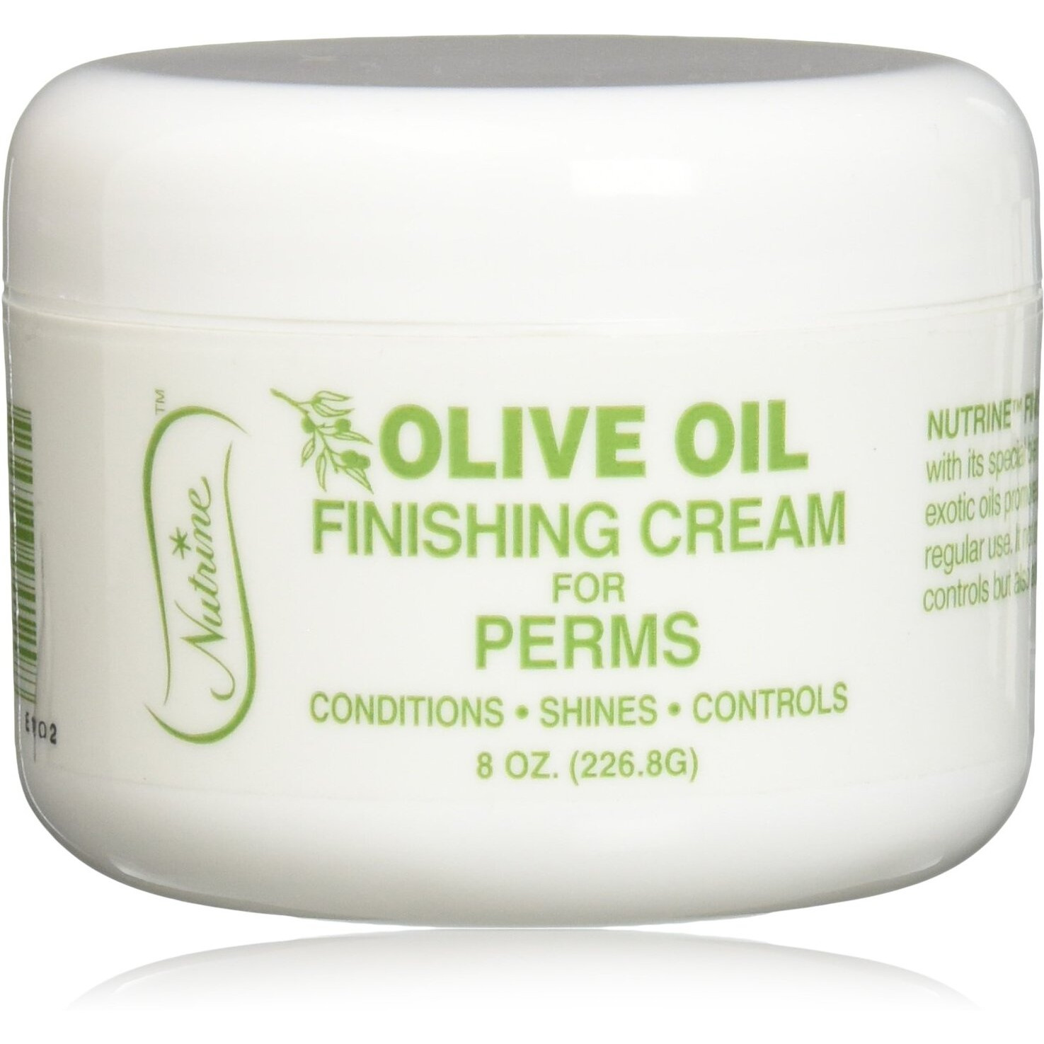 Nutrine Finishing Cream Olive Oil Jar For Perms, 8 Ounce