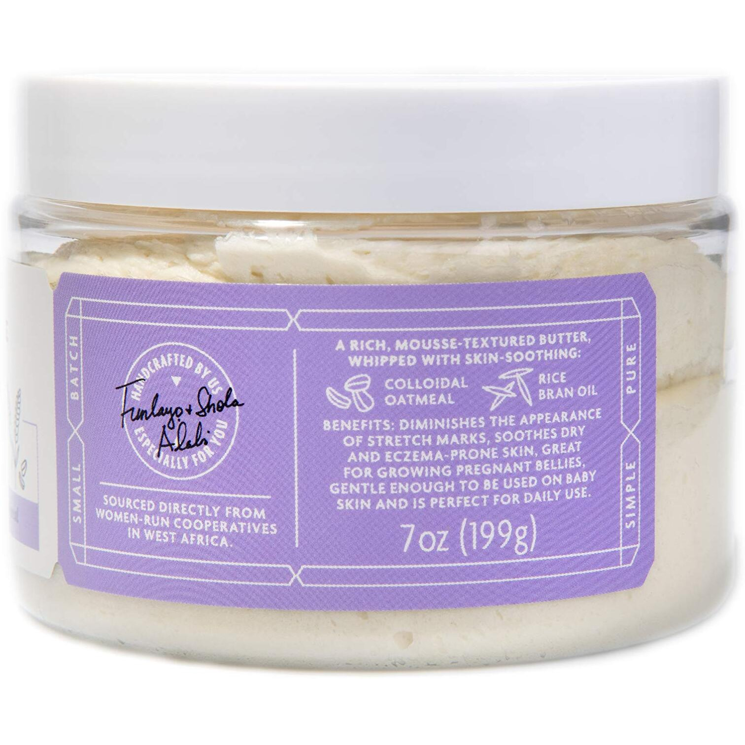 Shea Radiance Whipped Shea Butter w/Colloidal Oatmeal - Blended w/Skin-Soothing Oatmeal & Moisturizing Rice Bran Oil | Lavender Bliss 7 oz