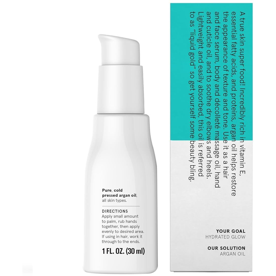 Acure The Essentials Moroccan Argan Oil - Rich in Vitamin E and Essential Fatty Acids - Hydrating & Soothing Multi-Purpose Oil For All Skin & Hair Type - All Natural Pure & Cold Pressed - 1 Fl Oz