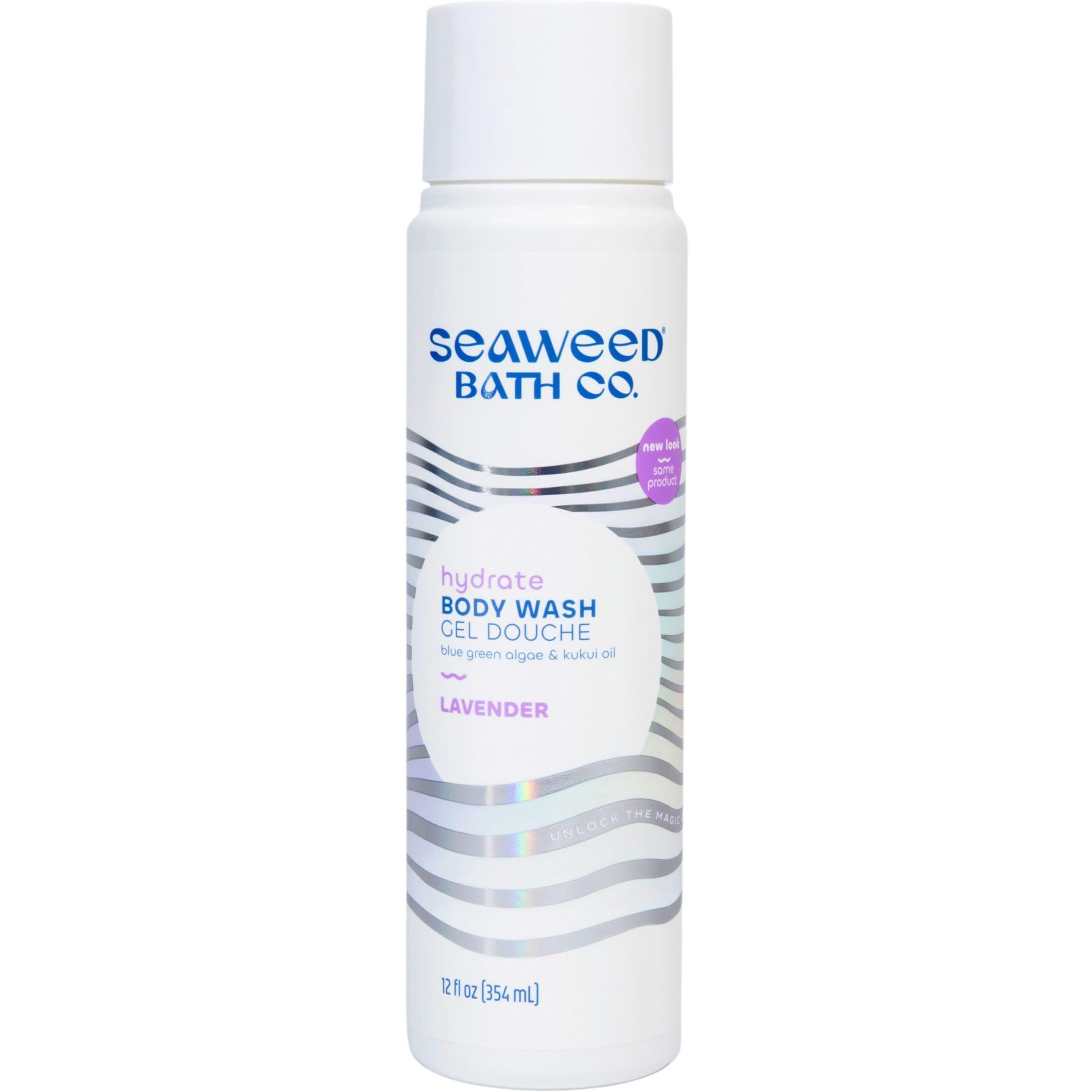 Seaweed Bath Co. Hydrate Body Wash, Lavender Scent, 12 Ounce, Shower Gel for Men & Women, Vegan, Paraben Free, Sulfate Free, Cruelty Free