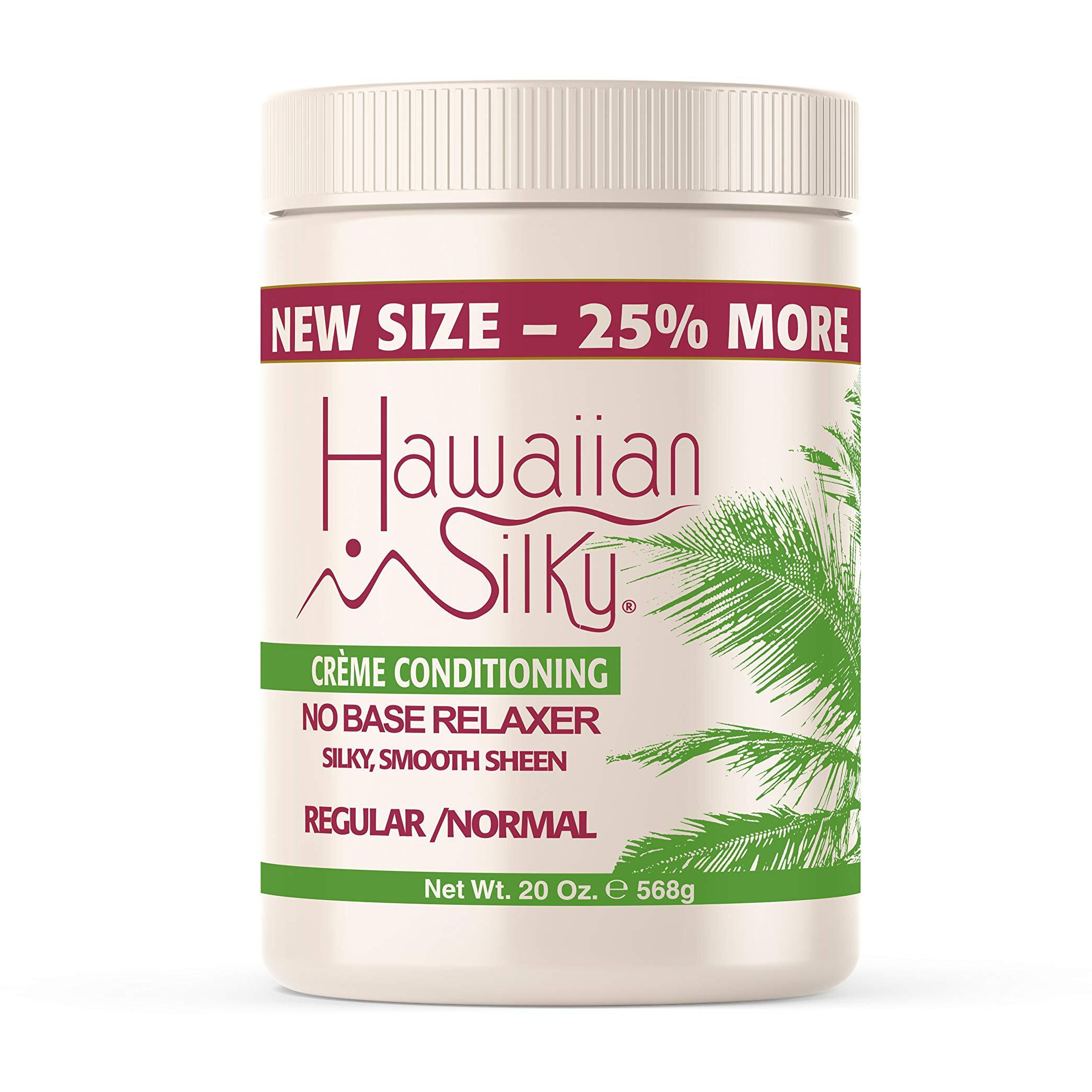 Hawaiian Silky no lye relaxer, regular, White, 20 Ounce