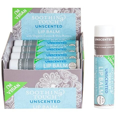 Soothing Touch Unscented Vegan Lip Balm, 0.25 Ounce - 12 per case.