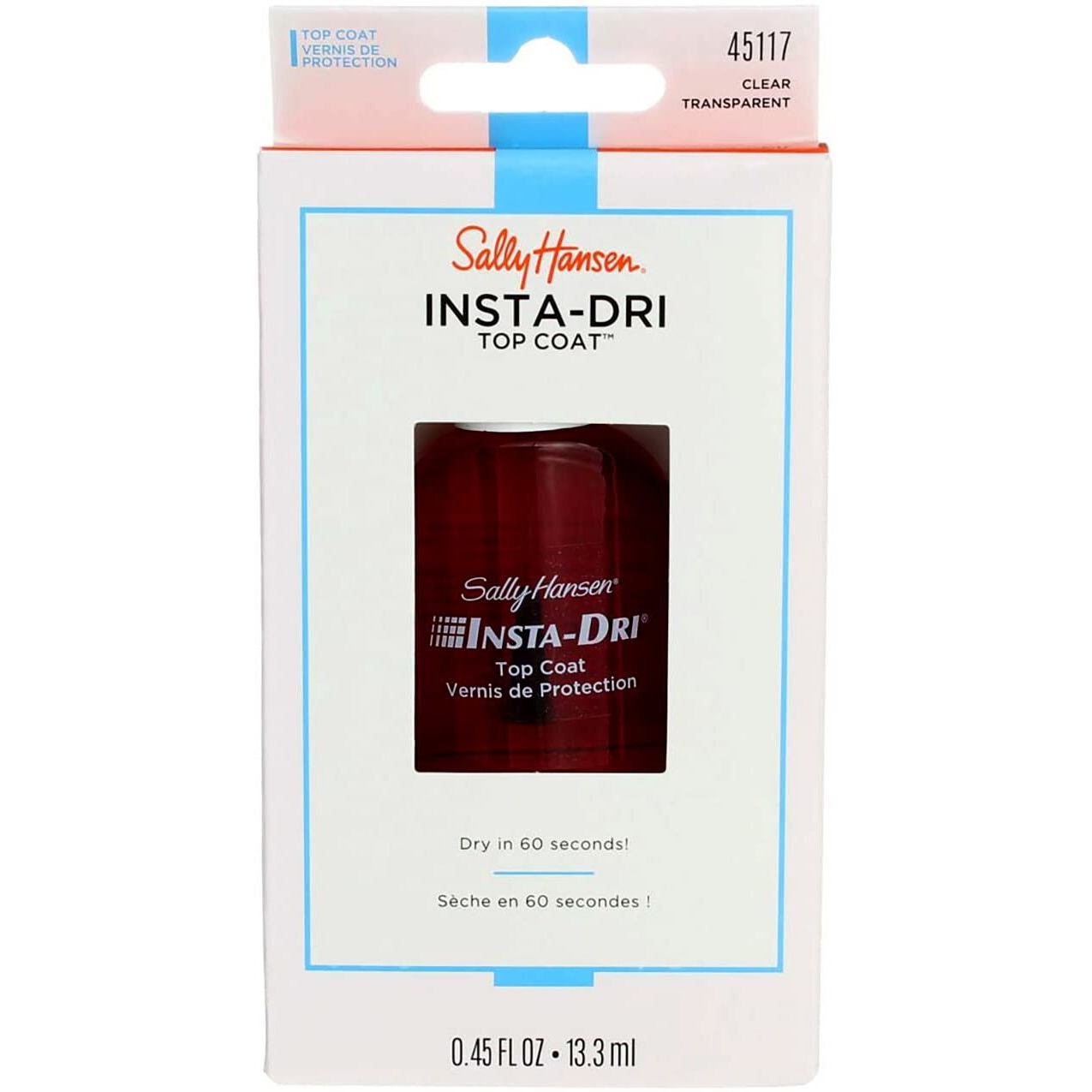 Sally Hansen Insta-Dri Topcoat Clear 0.45 Ounce (13.3ml)