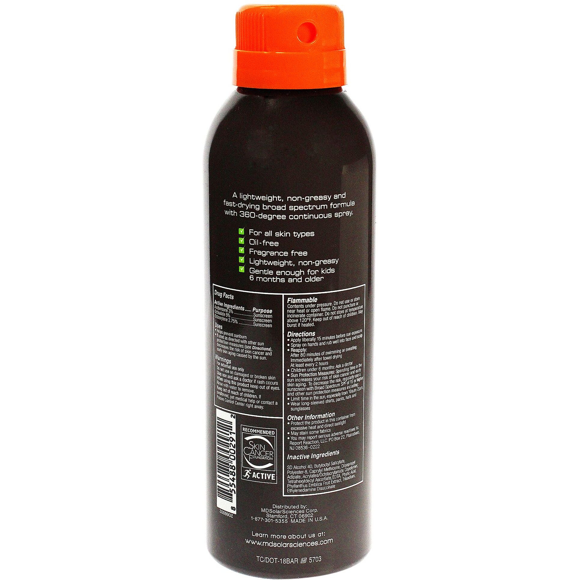 Quick Dry Body Spray SPF 40 by MDSolarSciences for Unisex - 5 oz Sunscreen