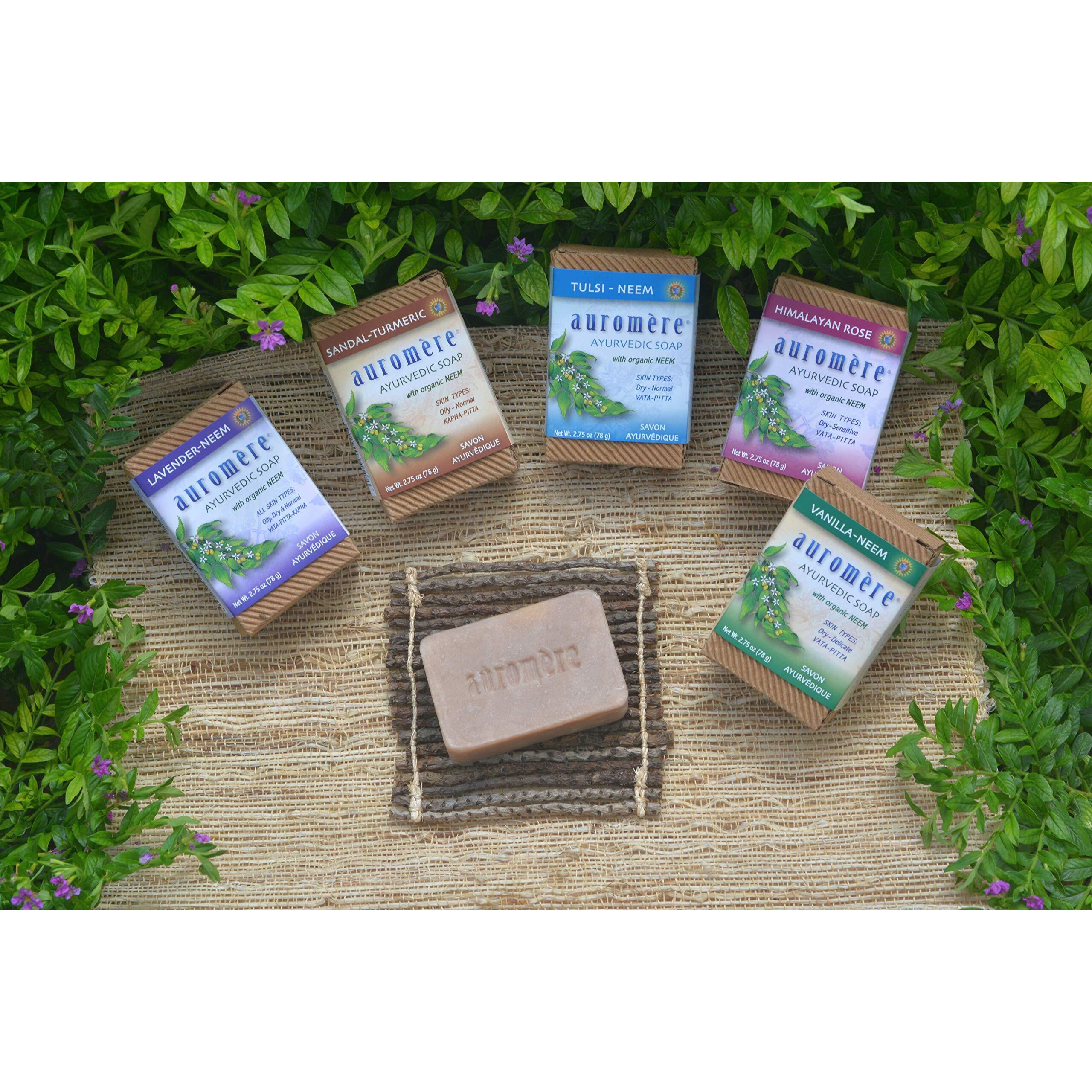 Auromere Ayurvedic Bar Soap, Himalayan Rose - Eco Friendly, Handmade, Vegan, Cruelty Free, Natural, Non GMO (2.75 oz), 3 pack