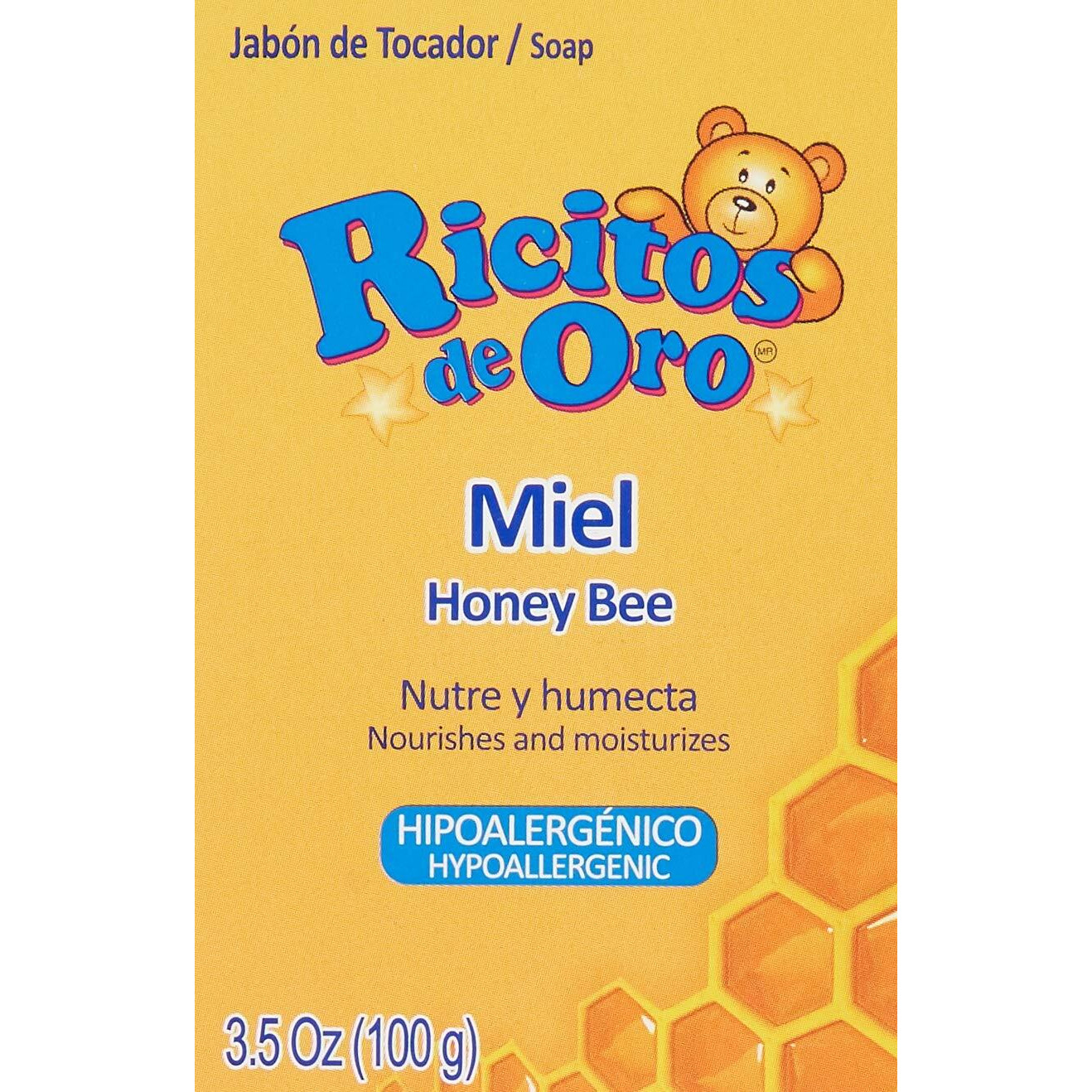 Miel Ricitos de Oro Hand Soap | Hypoallergenic Bar Soap for Baby, Honey Moisturizing Bath Soap 3.5 Ounces