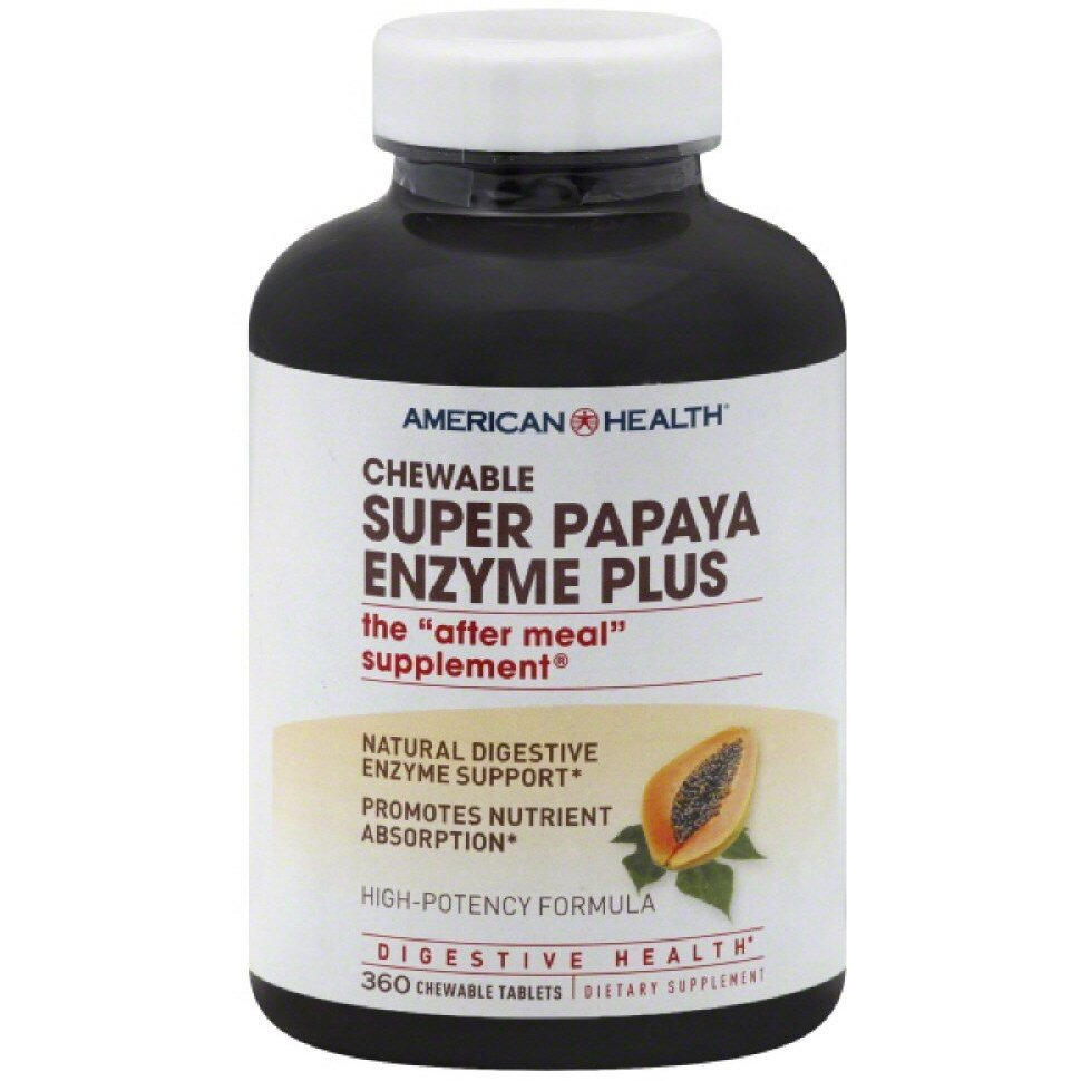 American Health - Super Papaya Enzyme Plus chewable - 360 chewable Tablets(D0102H5WZP8)