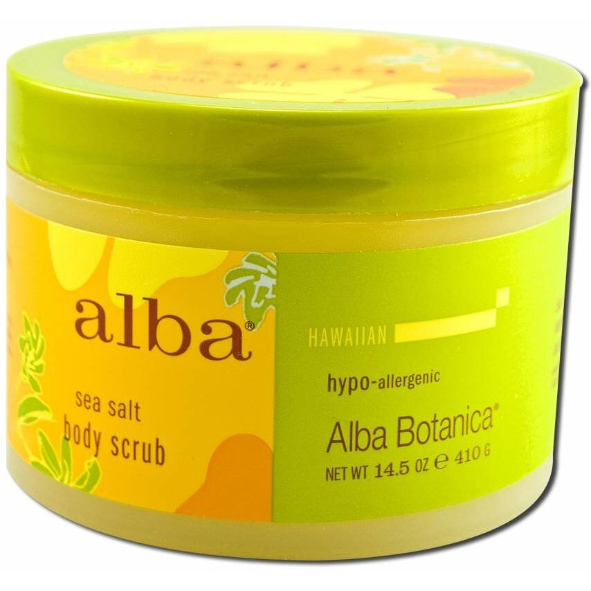 ALBA BOTANICA BODY SCRUB,SEA SALT, 14.5 OZ