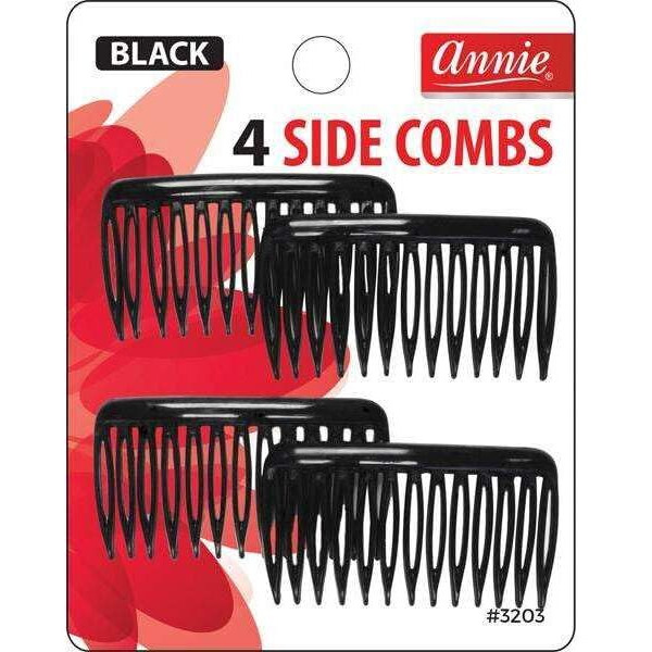 Annie Side Hair Comb Small Black (4pc) 3203