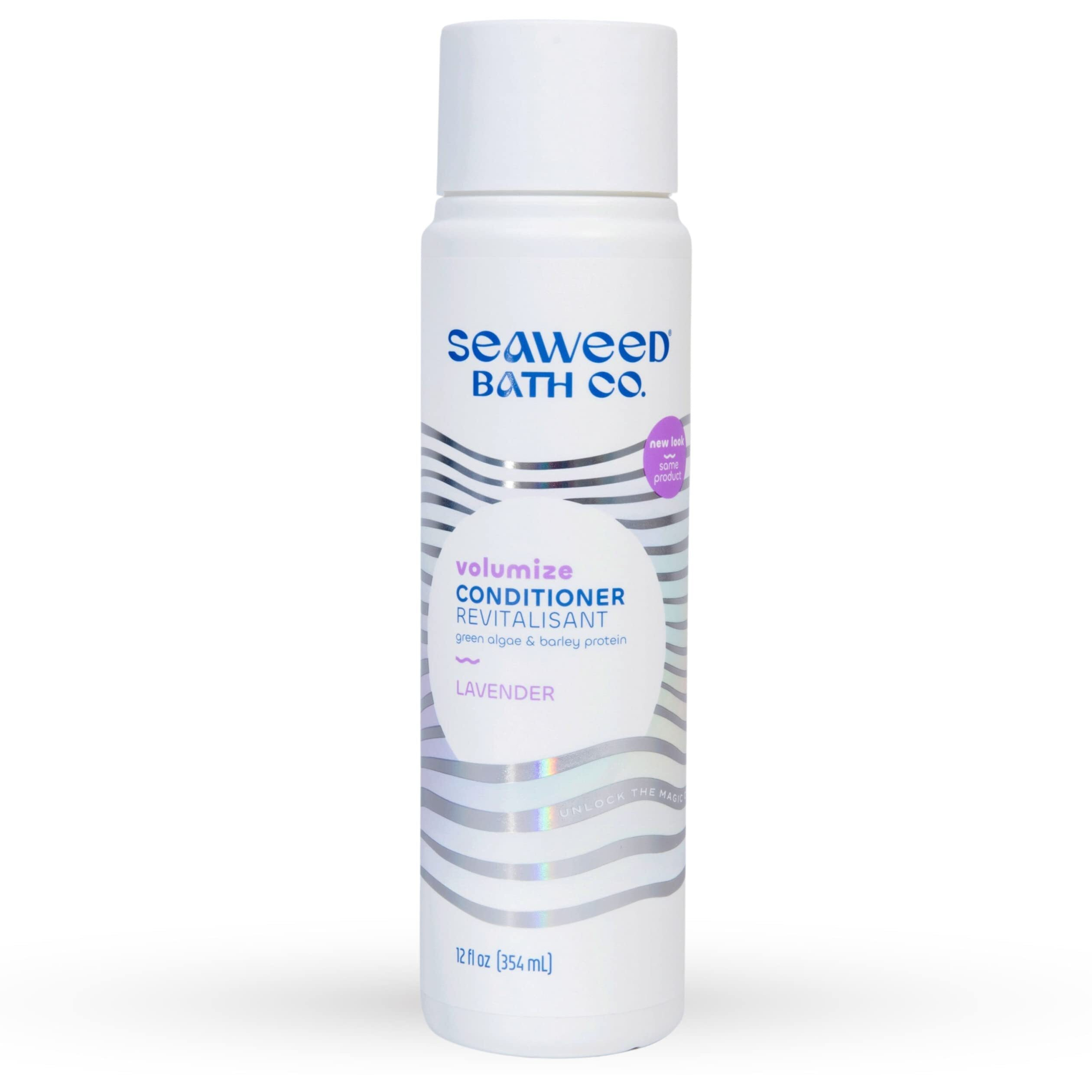 Seaweed Bath Co. Volumize Conditioner, Lavender Scent, 12 Ounce, Sustainably Harvested Seaweed, Green Algae, Barley Protein, For Normal to Fine Hair