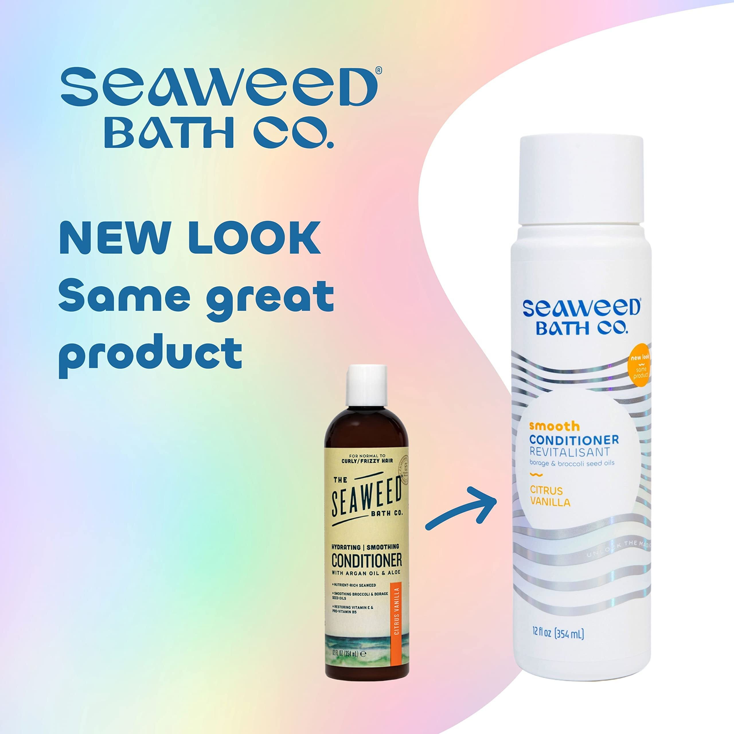 Seaweed Bath Co. Smooth Conditioner, Citrus Vanilla Scent, 12 Ounce, Sustainably Harvested Seaweed, Borage and Broccoli Seed Oils, For Curly and Frizzy Fine Hair