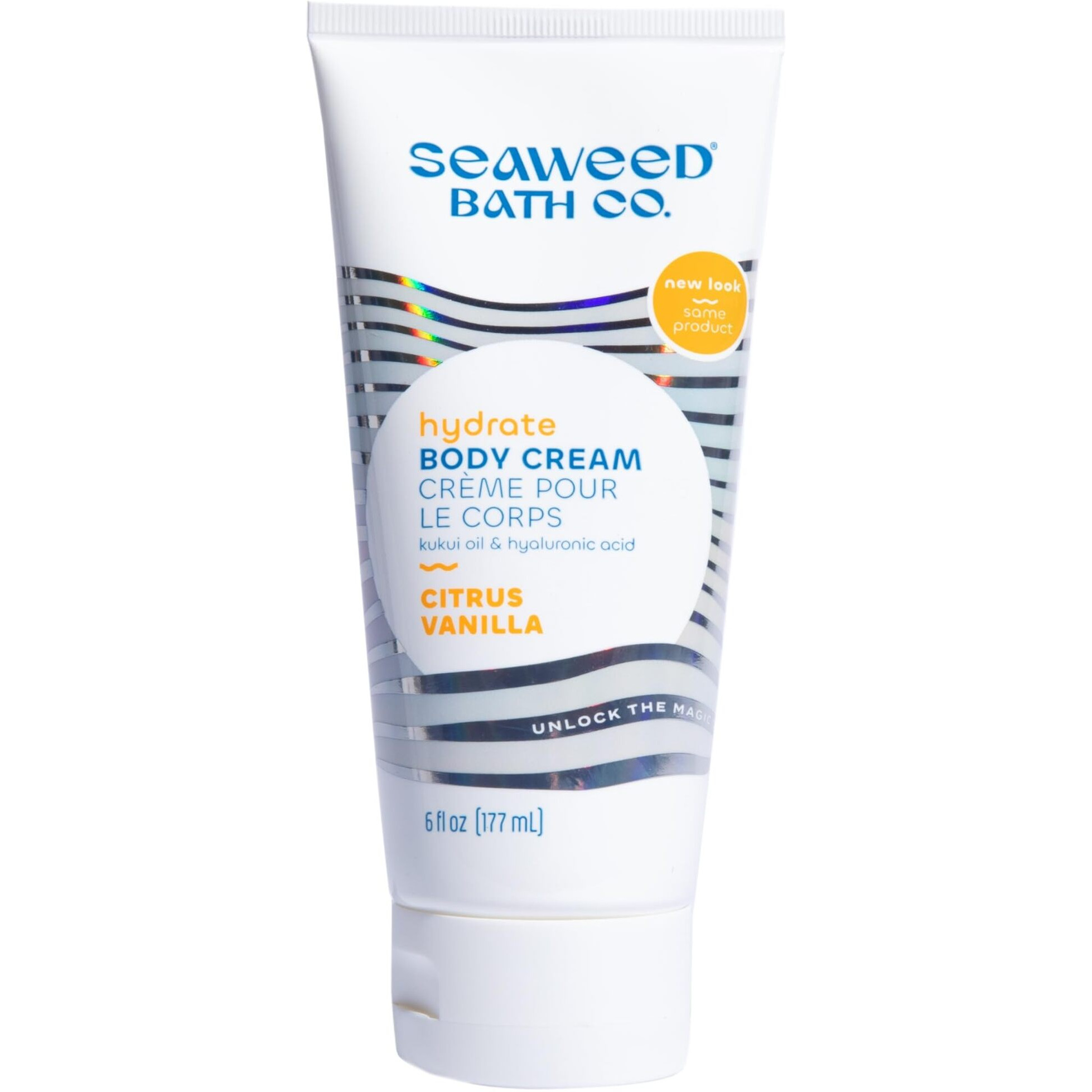 Seaweed Bath Co. Hydrate Body Cream, Citrus Vanilla Scent, 6 Ounce, Nourishing Hand & Body Lotion Moisturizer for Dry Skin, with Sustainably Harvested Seaweed, Kukui Oil, Hyaluronic Acid, Shea Butter