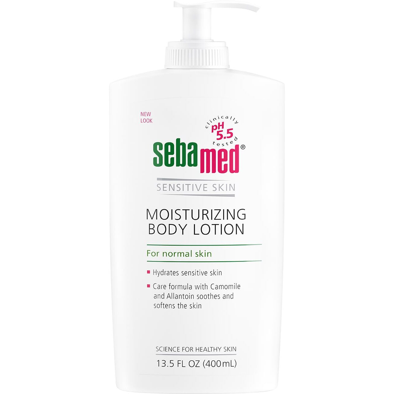 seba med Moisturizing Lotion with Pump pH 5.5 for Sensitive Skin Dermatologist Recommended Moisturizer 13.5 Fluid Ounces (400 Milliliters)