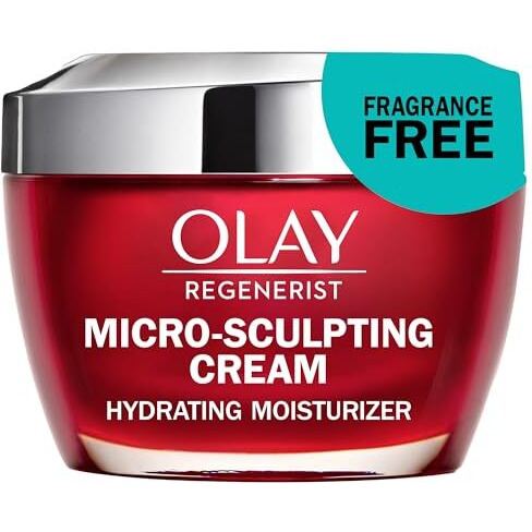 Olay Regenerist Micro-Sculpting Cream Face Moisturizer with Hyaluronic Acid & Niacinamide, Fragrance-Free, 1.7 oz