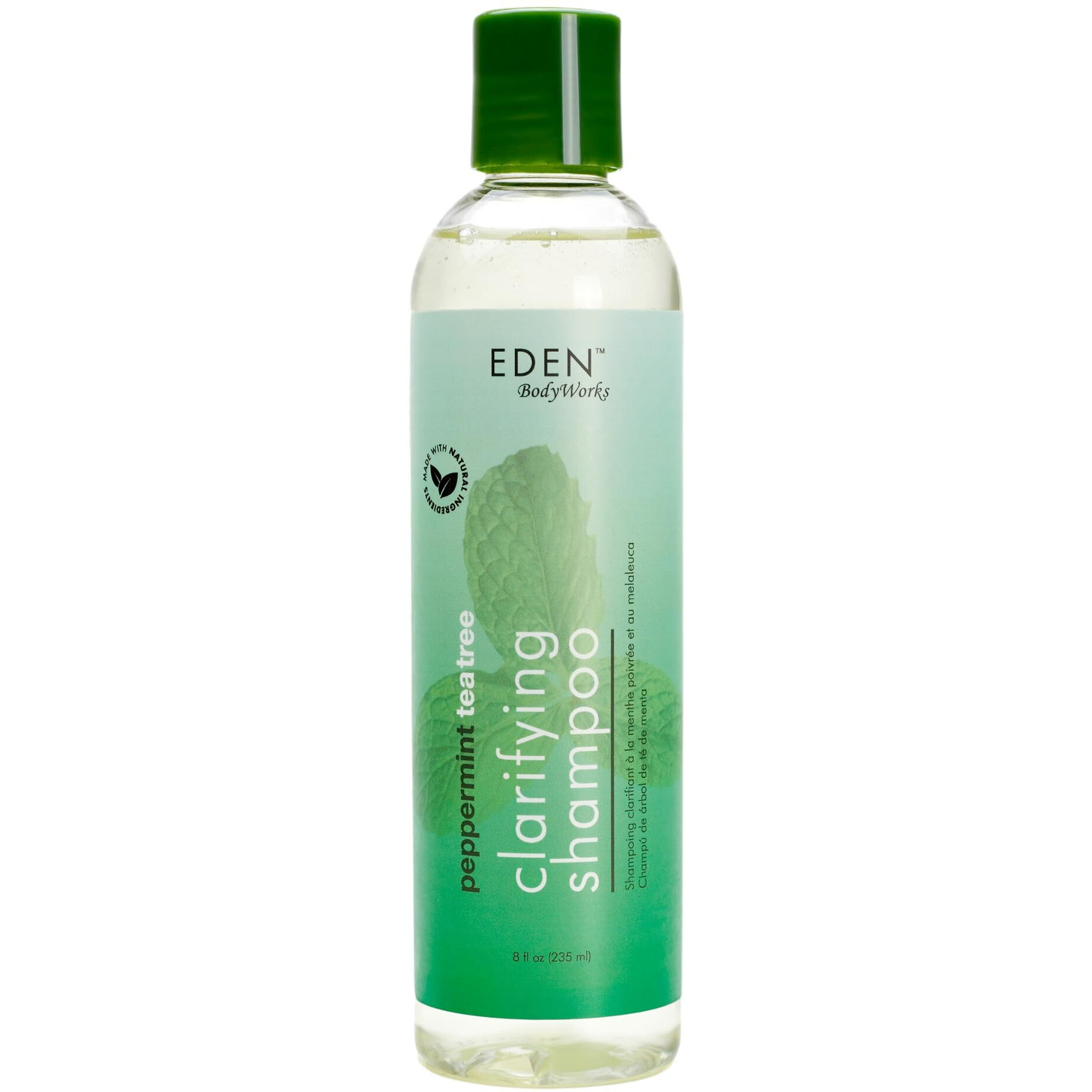 EDEN BodyWorks Peppermint Tea Tree Clear Clarifying Shampoo for Oily Hair, Dry Hair, Curly Hair - Scalp Cleansing Shampoo for Build Up & Dandruff - Paraben & Sulfate Free - 8 oz.