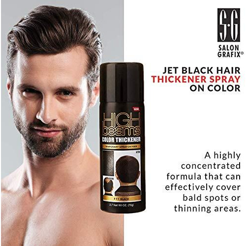 High Beams Color Thickener Temporary Spray - 11 Black by Salon Grafix for Unisex - 2.7 oz Hair Color