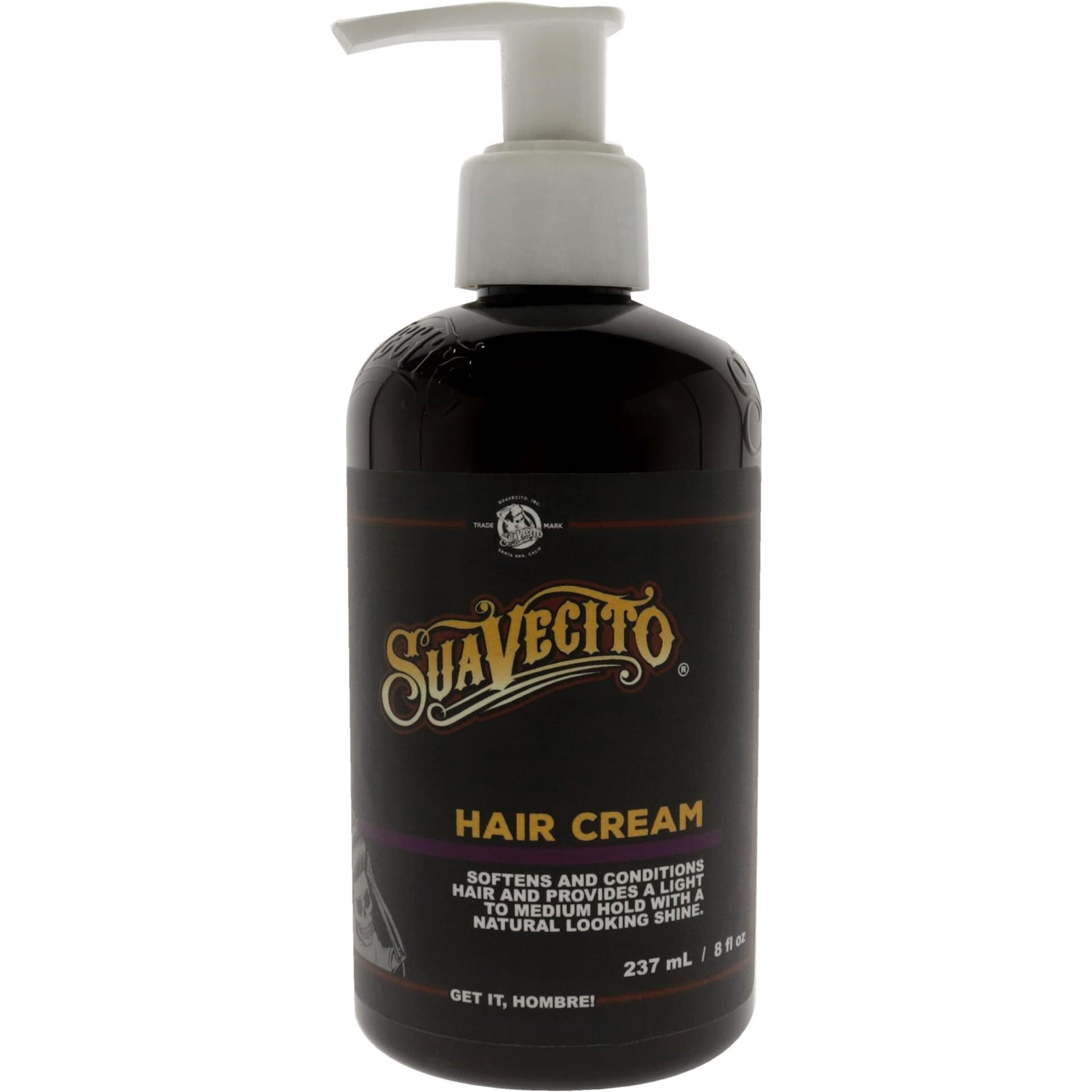 Suavecito Hair Cream 8 oz Pump Bottle Medium Shine All Day Light Hold