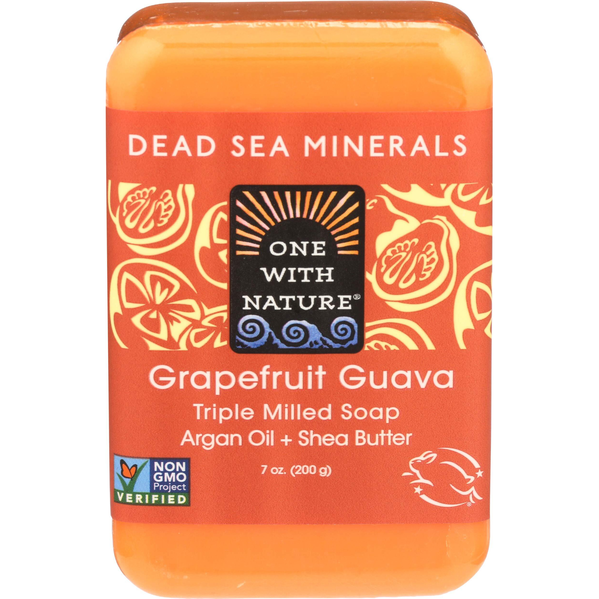 One With Nature Grapefruit Guava Dead Sea Mineral Soap, 7 Ounce Bar