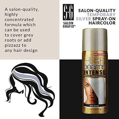 High Beams Intense Temporary Spray - 60 Silver by Salon Grafix for Unisex - 2.7 oz Hair Color