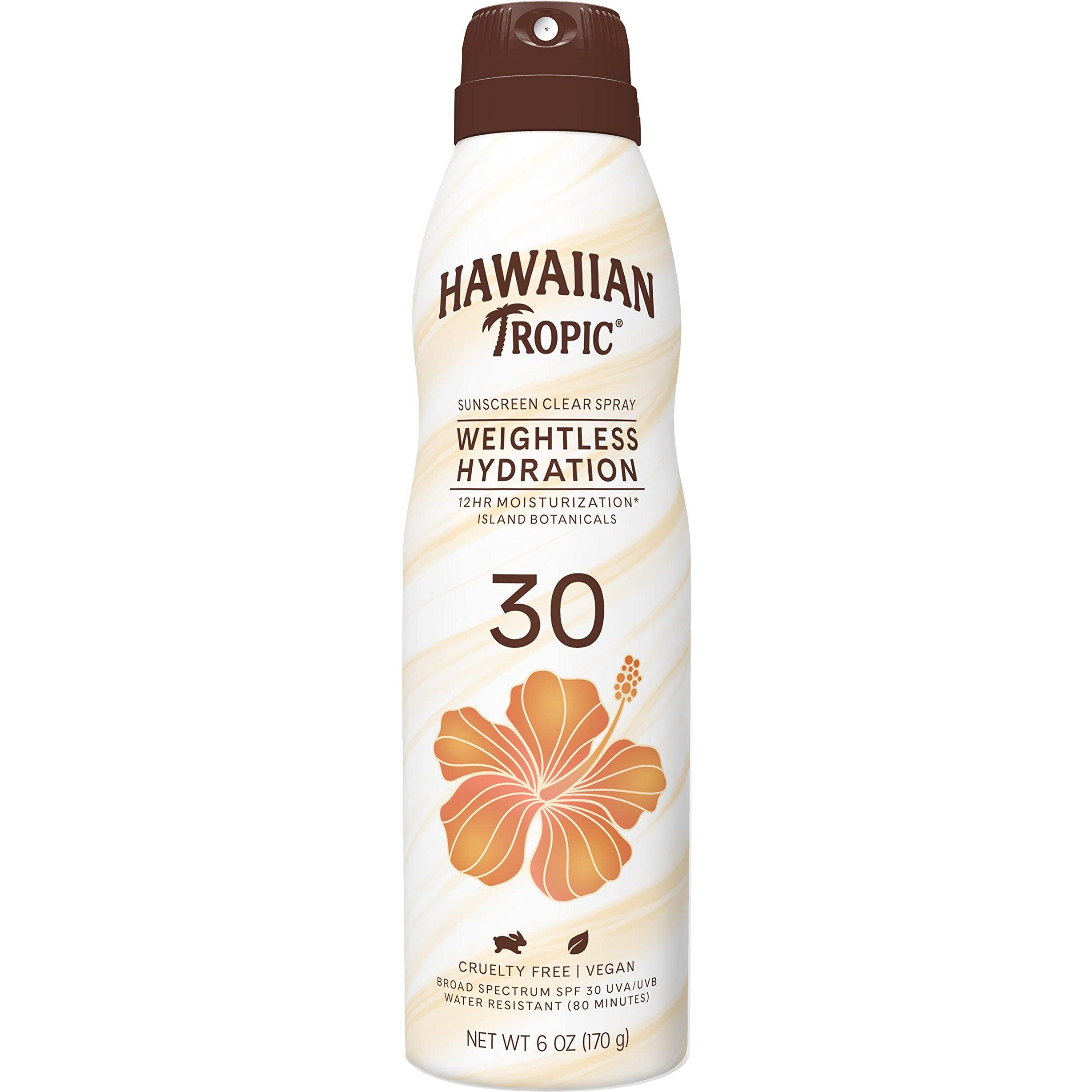 Hawaiian Tropic Weightless Hydration Clear Spray Sunscreen SPF 30, 6oz | Hawaiian Tropic Sunscreen SPF 30, Sunblock, Oxybenzone Free Sunscreen, Spray On Sunscreen, Body Sunscreen Spray, 6oz