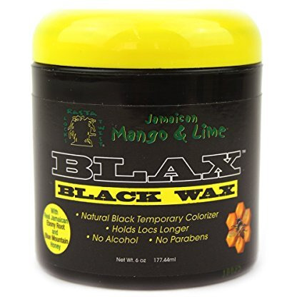 Jamaican Mango & Lime Blax Black Wax 6oz - dreadlock holder wax and Colorizer - Parabens & alcohol Free dread waxing natural cream - Non sticky & good smell for locks