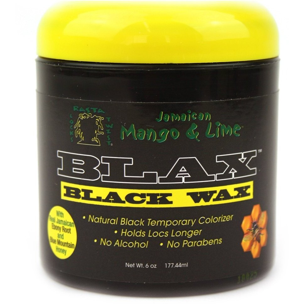 Jamaican Mango & Lime Blax Black Wax 6oz - dreadlock holder wax and Colorizer - Parabens & alcohol Free dread waxing natural cream - Non sticky & good smell for locks