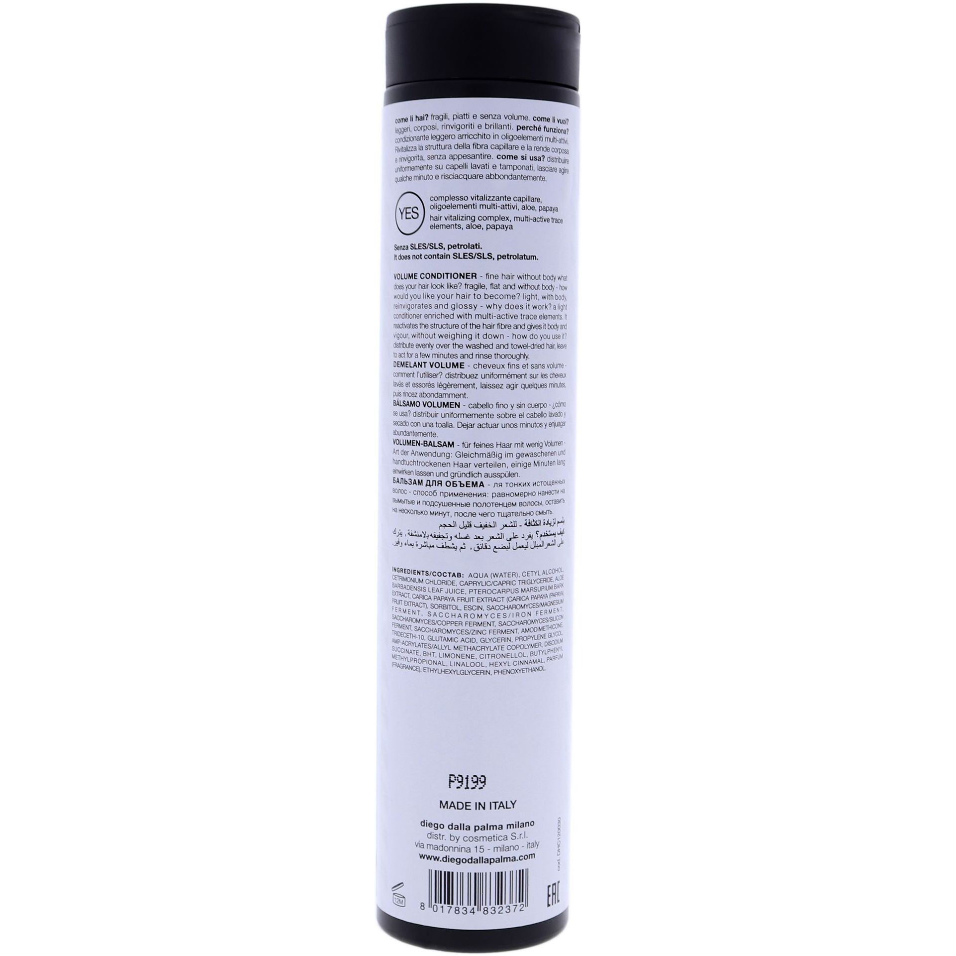 Tutto Tono Volume Conditioner by Diego Dalla Palma for Unisex - 8.5 oz Conditioner