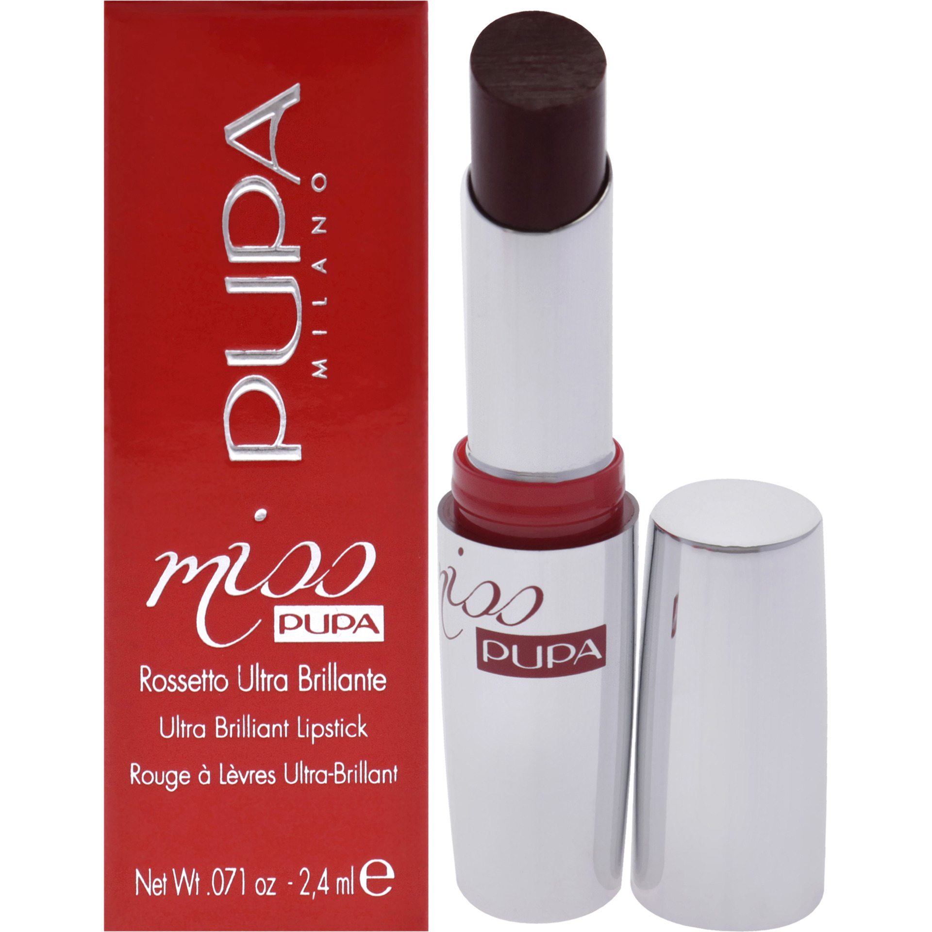 Miss Pupa Ultra Brilliant Lipstick - 504 Ruby Red by Pupa Milano for Women - 0.071 oz Lipstick