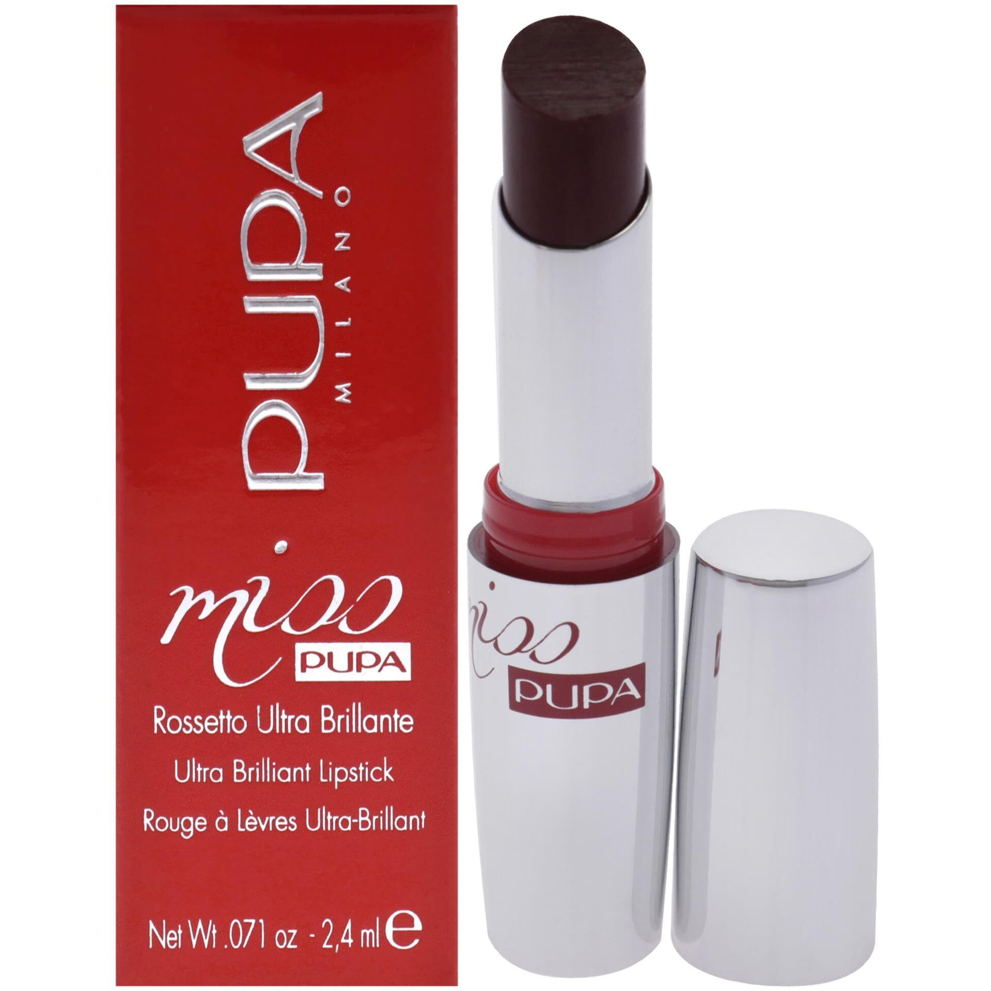Miss Pupa Ultra Brilliant Lipstick - 504 Ruby Red by Pupa Milano for Women - 0.071 oz Lipstick