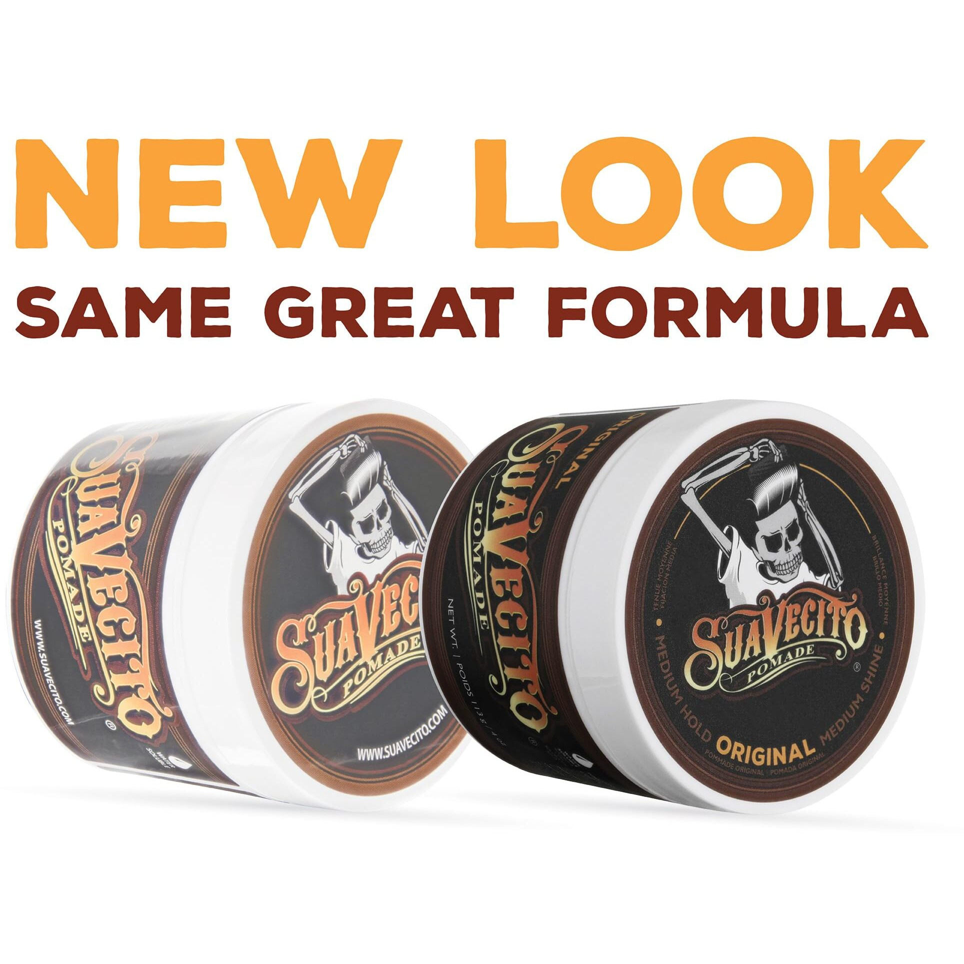 Suavecito Pomade Original Hold 4 oz, 3 Pack - Medium Hold Hair Pomade For Men - Medium Shine Water Based Wax Like Flake Free Hair Gel - Easy To Wash Out - All Day Hold For All Hairstyles