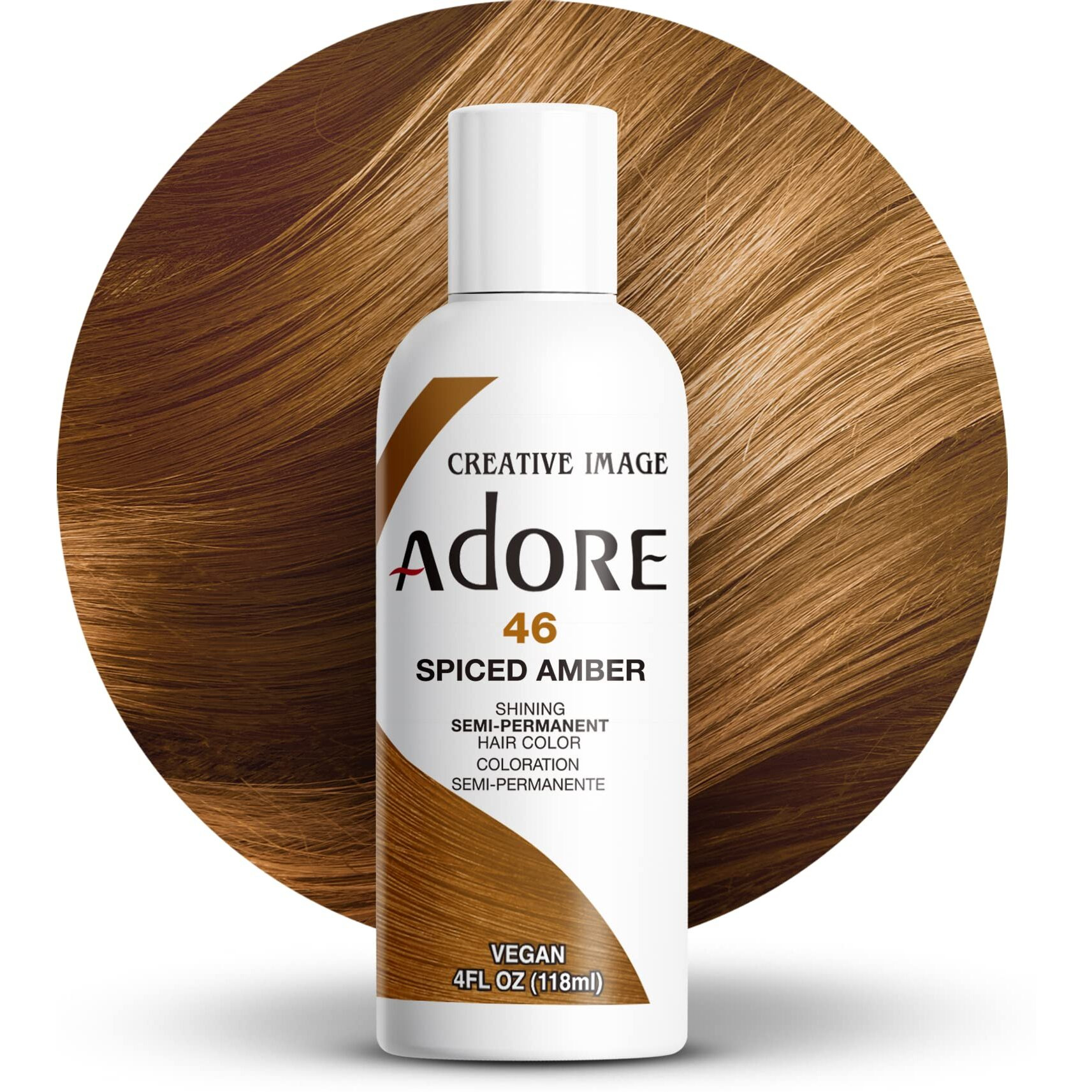 Adore Semi Permanent Hair Color - Vegan and Cruelty-Free Hair Dye - 4 Fl Oz - 046 Spiced Amber (Pack of 1)