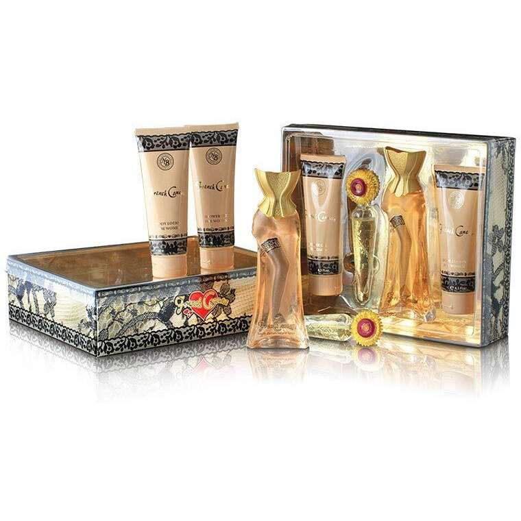 French Cancan by New Brand for Women - 4 Pc Gift Set 3.3oz EDP Spray, 0.5oz EDP Spray, 4.3oz Shower Gel, 4.3oz Body Lotion