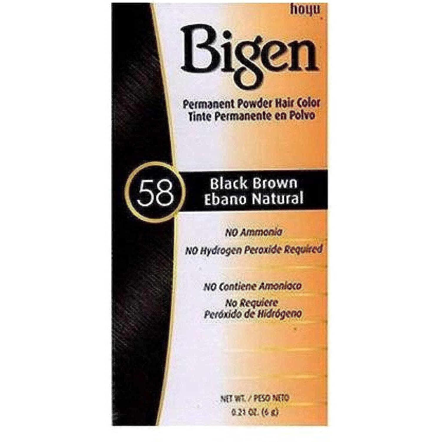 Bigen Permanent Powder Hair Color 58 Black Brown 1 Ea