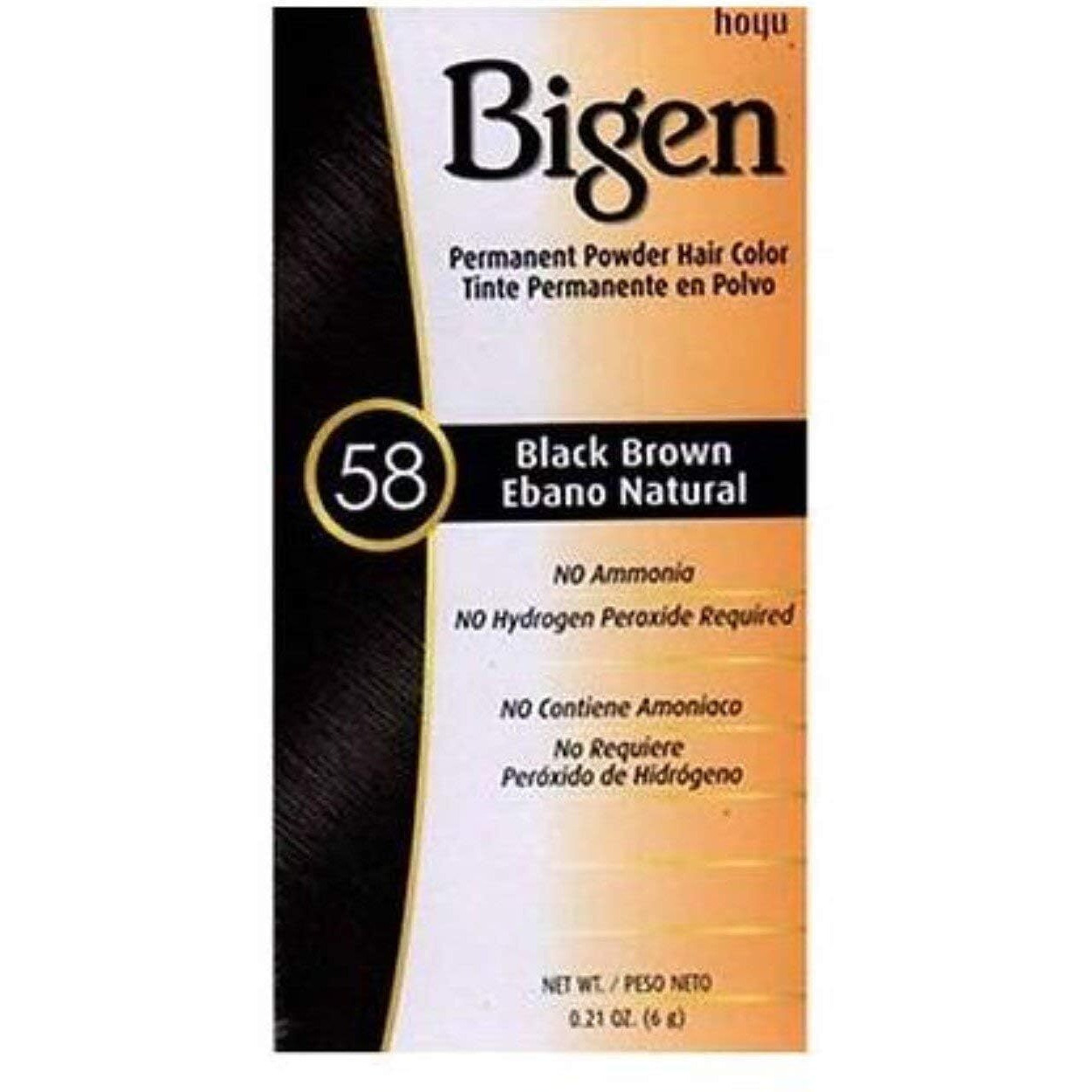 Bigen Permanent Powder Hair Color 58 Black Brown 1 Ea