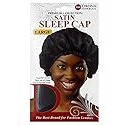DONNA 11010 BLACK SATIN SLEEP CAP LARGE- 1 Count (Pack of 1)