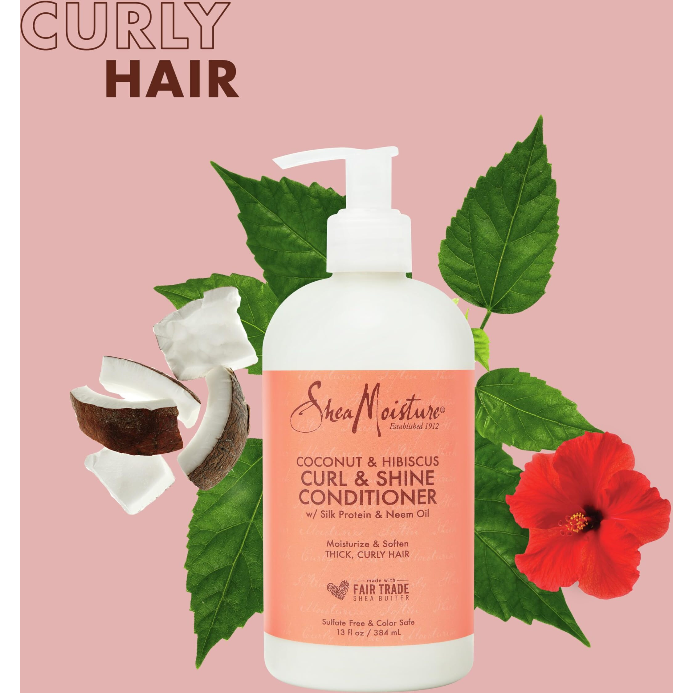 Coconut Hibiscus Curl and Shine Conditioner by Shea Moisture for Unisex - 13 oz Conditioner