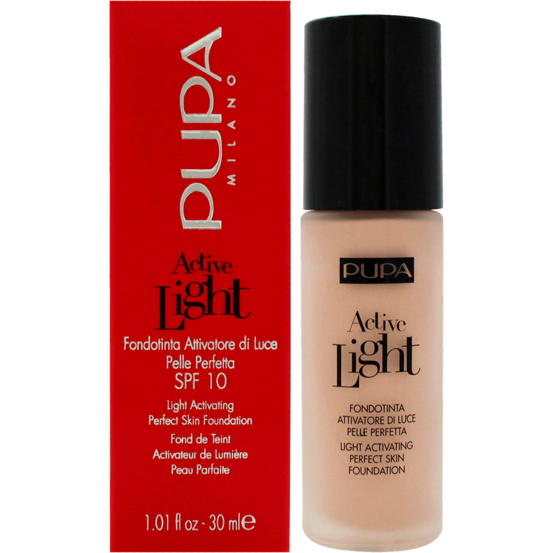 Active Light Activating Perfect Skin Foundation SPF 10 - 007 Rose by Pupa Milano for Women - 1.01 oz Foundation