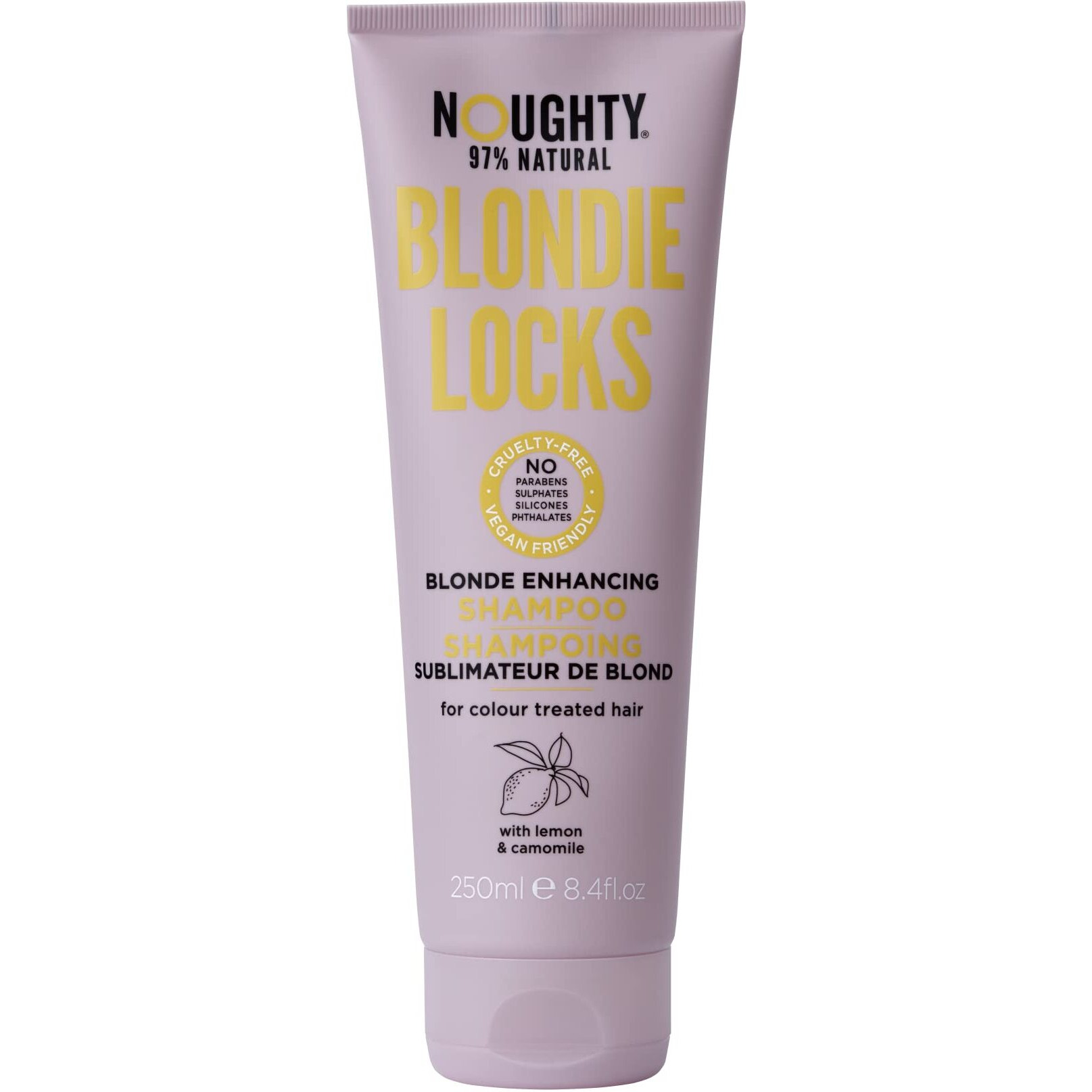 Noughty Blondie Locks Blonde Enhancing Conditioner, Vegan 97% Natural, Sulfate-Free Silicone-Free Paraben-Free Blonde Lightening Conditioner, 250 ml / 8.4 fl oz