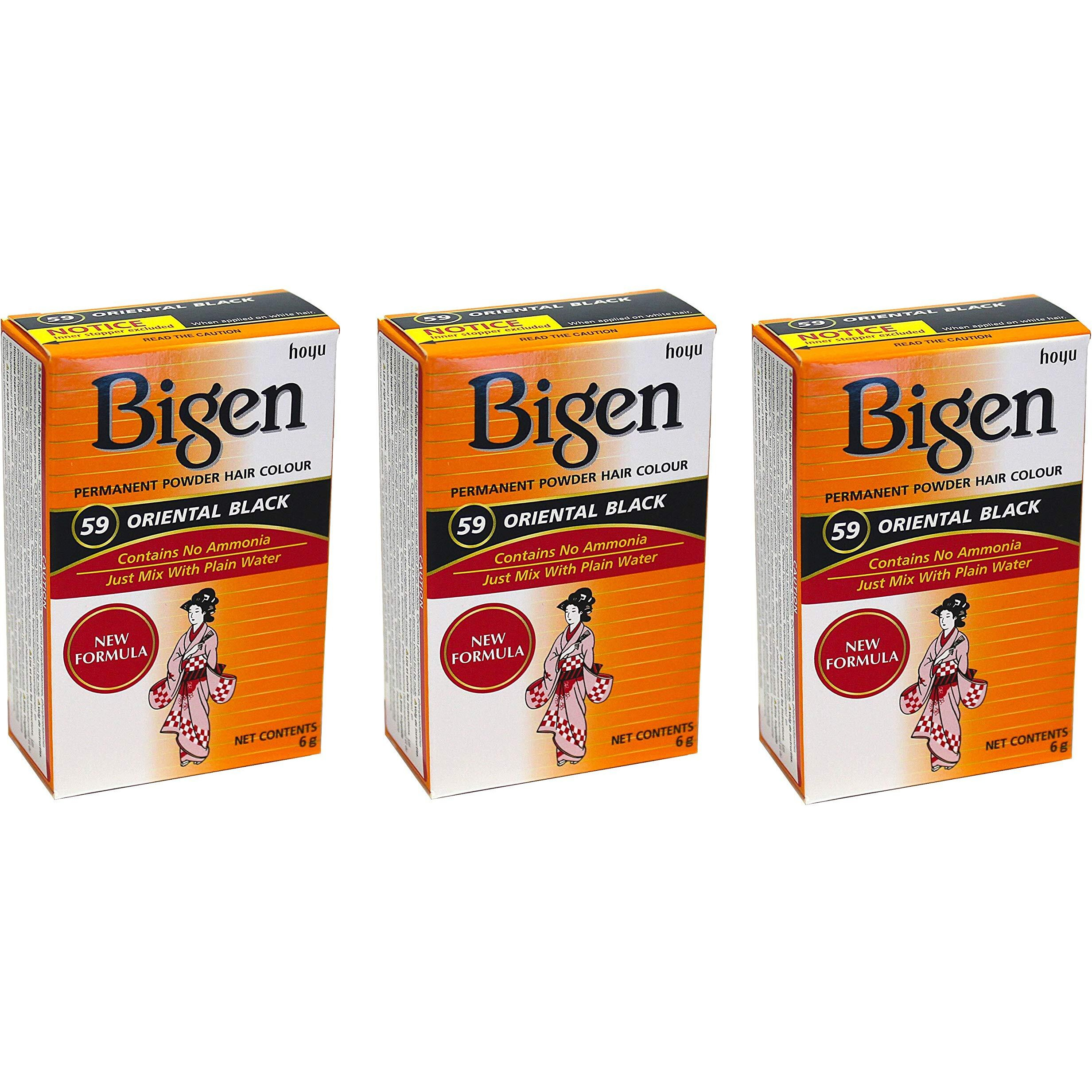 Bigen Permanent Powder Hair Color 59 Oriental Black 1 ea (Pack of 3)