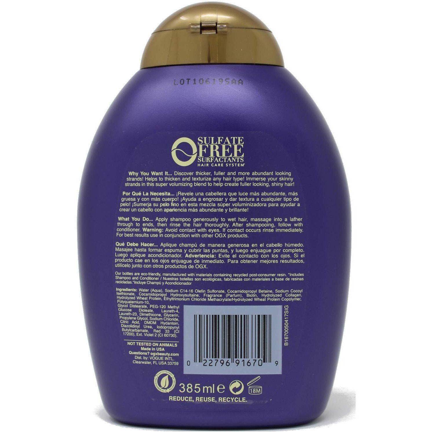 Ogx Shampoo Biotin & Collagen 13 Ounce (384ml) (2 Pack)