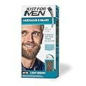 Just For Men Mustache & Beard, Beard Dye for Men with Brush Included for Easy Application, With Biotin Aloe and Coconut Oil for Healthy Facial Hair - Light Brown, M-25, Pack of 1