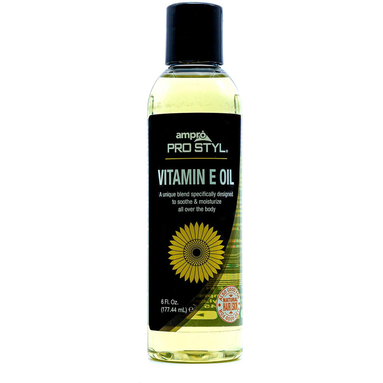 Ampro Pro Styl Vitamin E Oil - Ideal for Dry Hair and Skin - Helps Revive Tired, Damaged Tresses - Promotes Strong Nails - Soothes and Restores Moisture Levels for Overall Epidermis Health - 6 oz