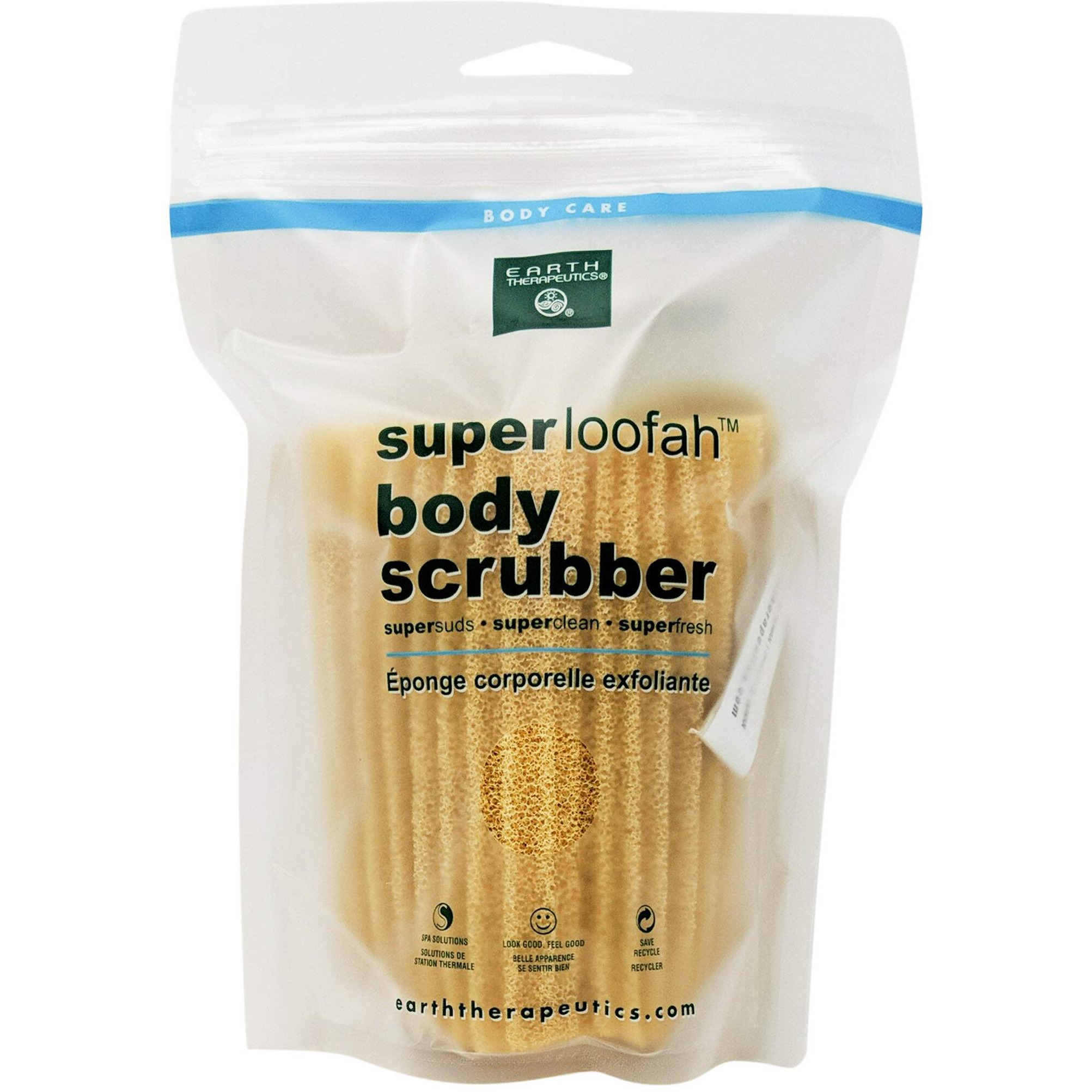 Earth Therapeutics Loofah, Super, Body Scrubber, Green