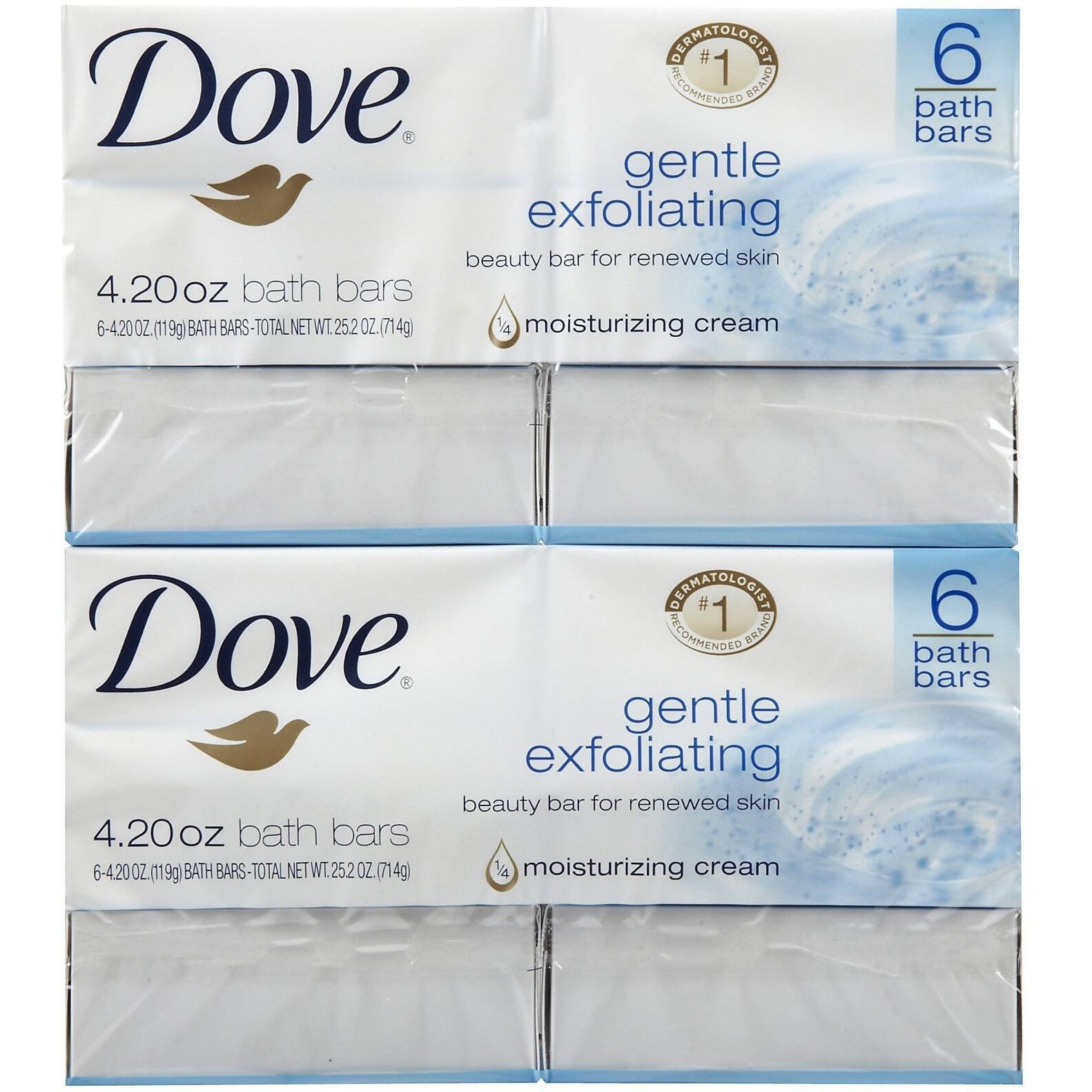 Dove Beauty Bar - Gentle Exfoliating - 4 oz - 6 ct - 2 pk